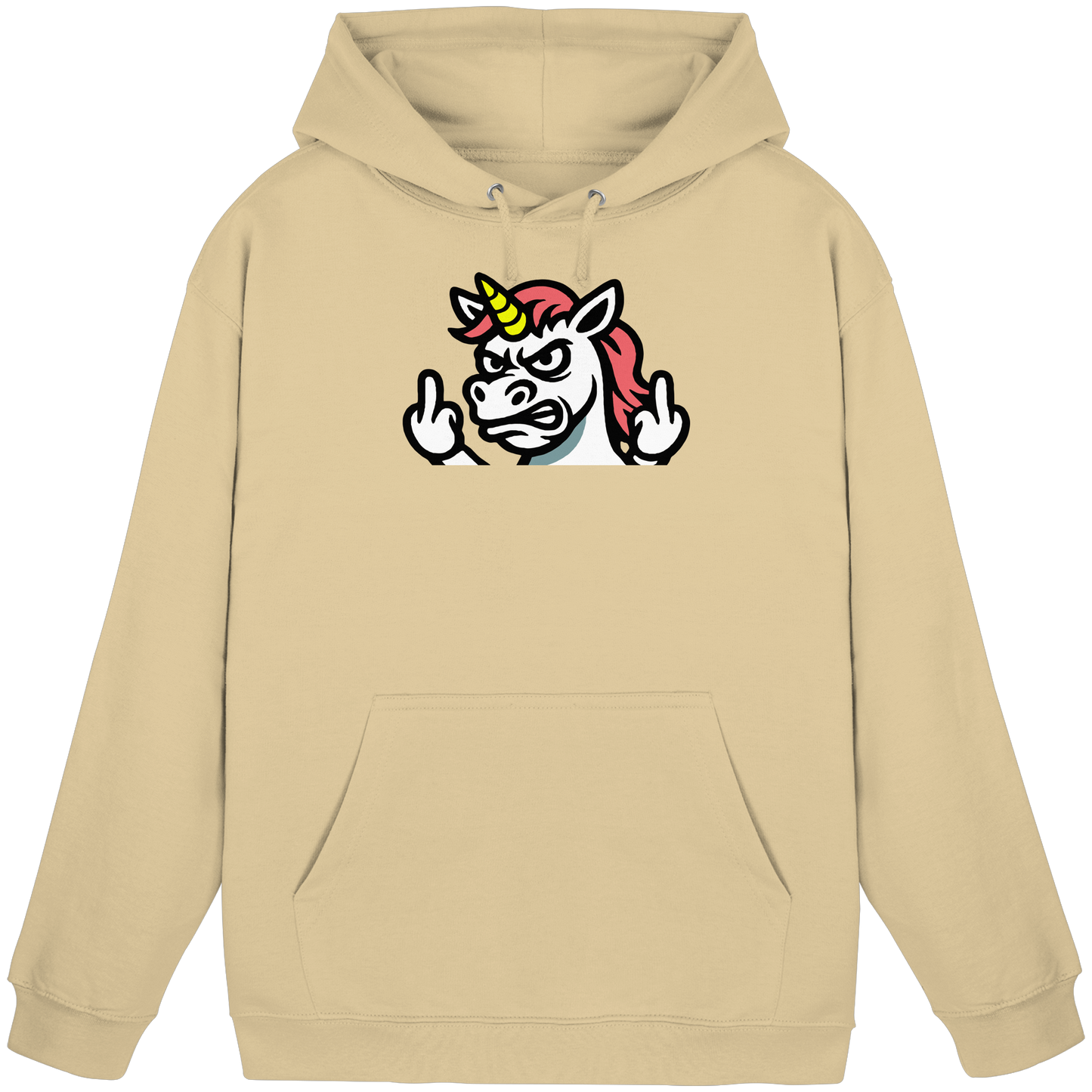 Einhorn mit Mittelfinger – Sag’s mit dem Horn - Basic Unisex Hoodie