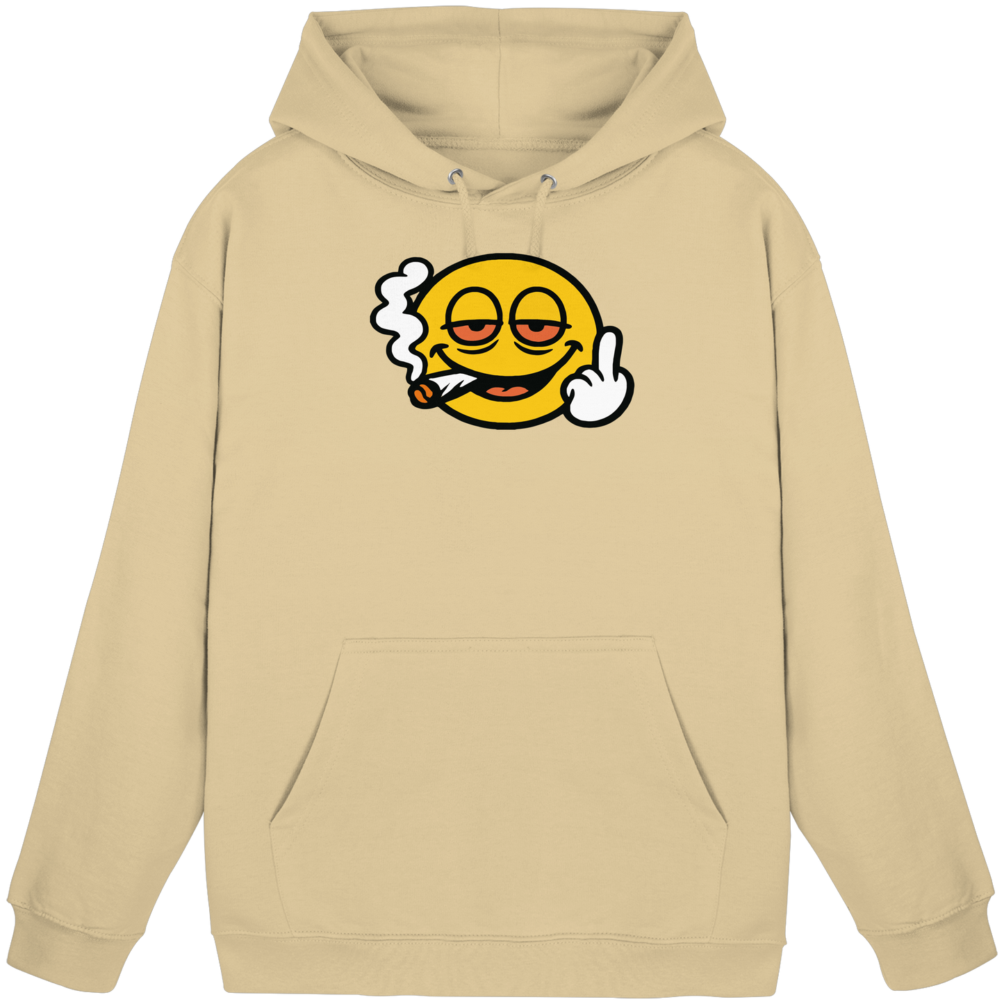 Smiley mit Mittelfinger – Wie ein Joint, nur zum Anziehen - Basic Unisex Hoodie