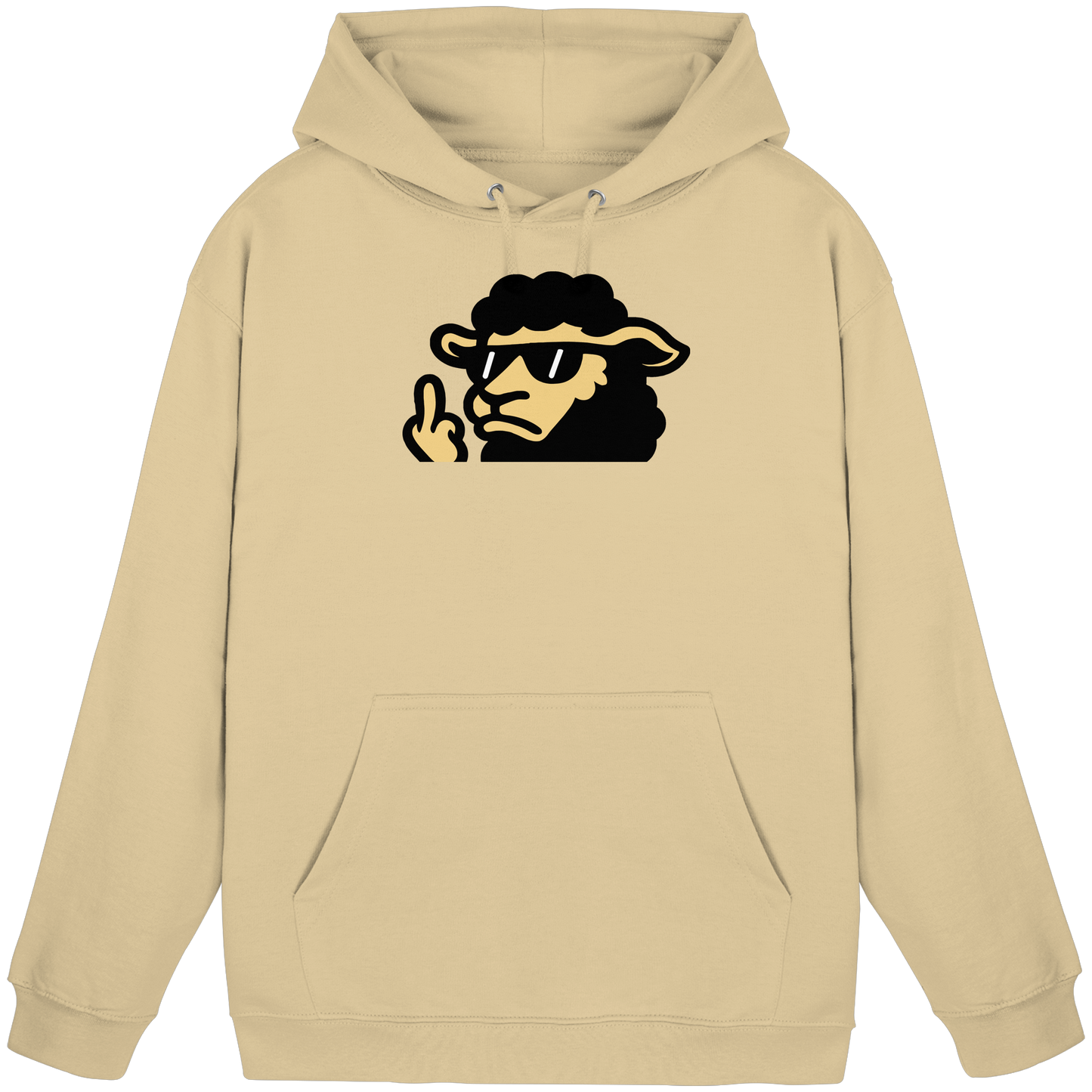 Schwarzes Schaf mit Mittelfinger – Lieber auffallen als mitlaufen - Basic Unisex Hoodie