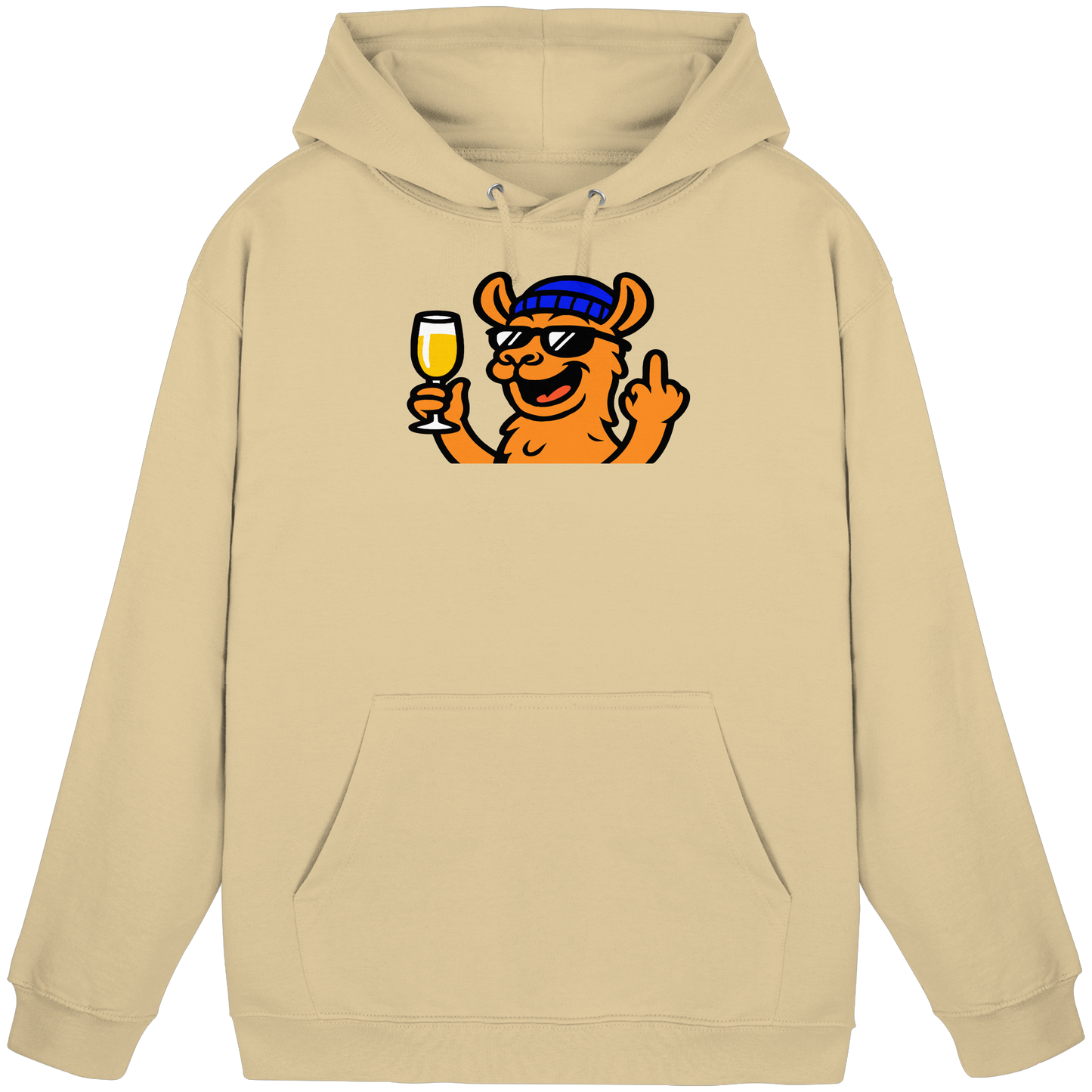 Lama mit Mittelfinger – Der ultimative Stoppschild für Laberer - Basic Unisex Hoodie