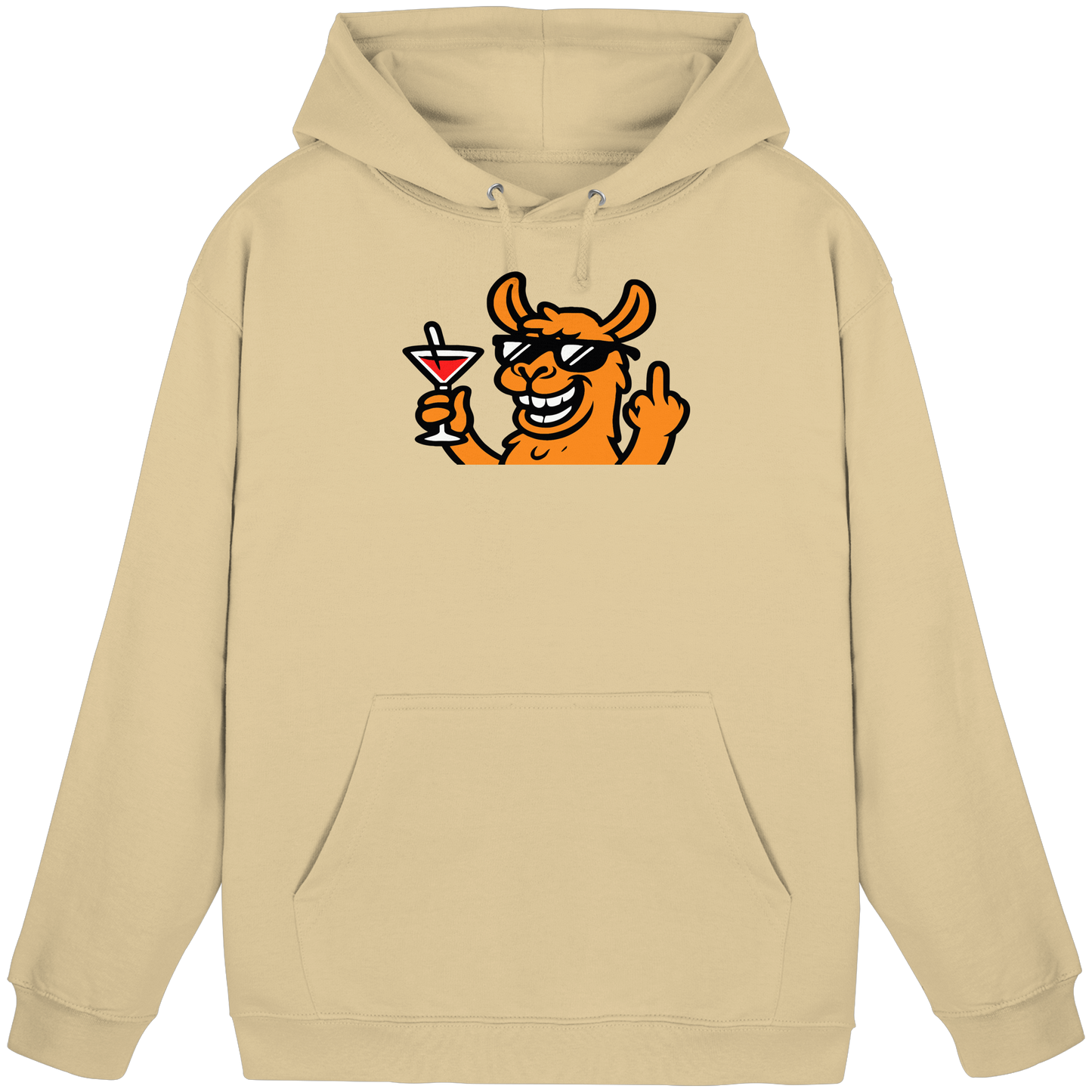 Lama mit Mittelfinger – Partymodus mit Attitüde  - Basic Unisex Hoodie