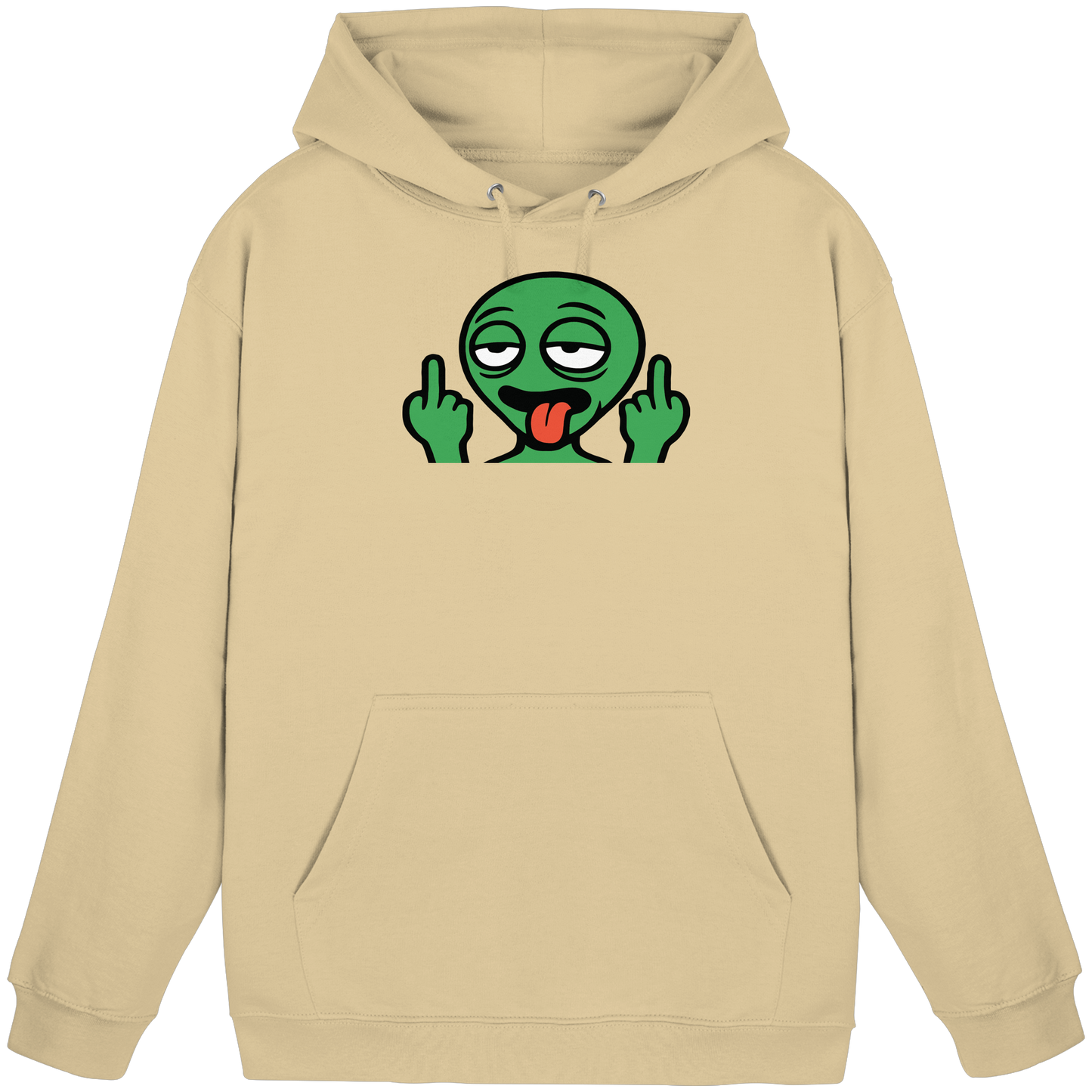 Alien mit Mittelfinger – Ich will nach Hause, aber erst flippe ich euch noch - Basic Unisex Hoodie