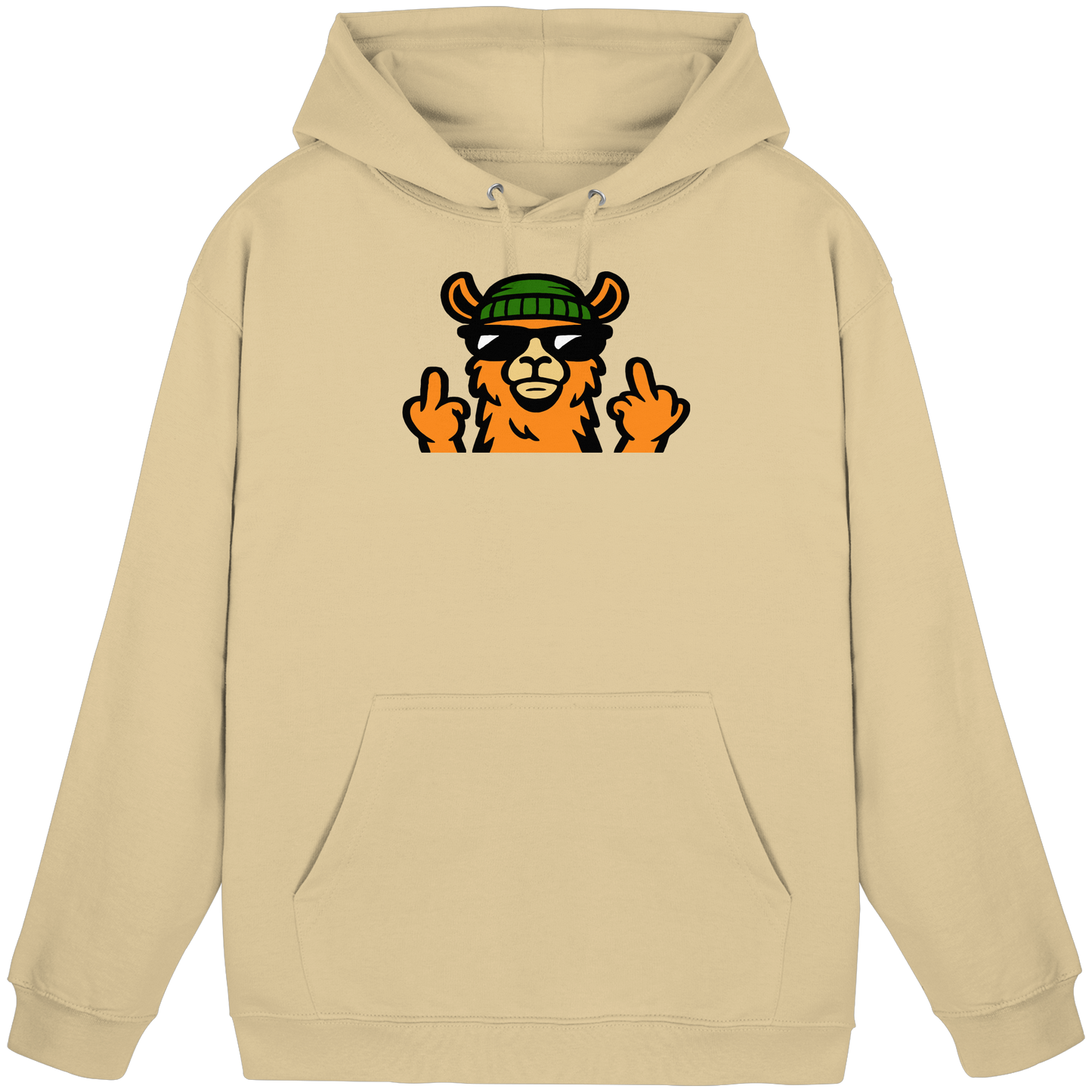 Lama mit Mittelfinger – Dein freches Statement gegen nervige Fragen und blöde Menschen - Basic Unisex Hoodie