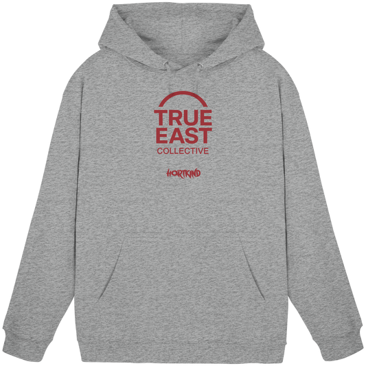 Hortkind &True East Logo – Aufgewachsen zwischen Pausenhof und Plattenbau - Basic Unisex Hoodie