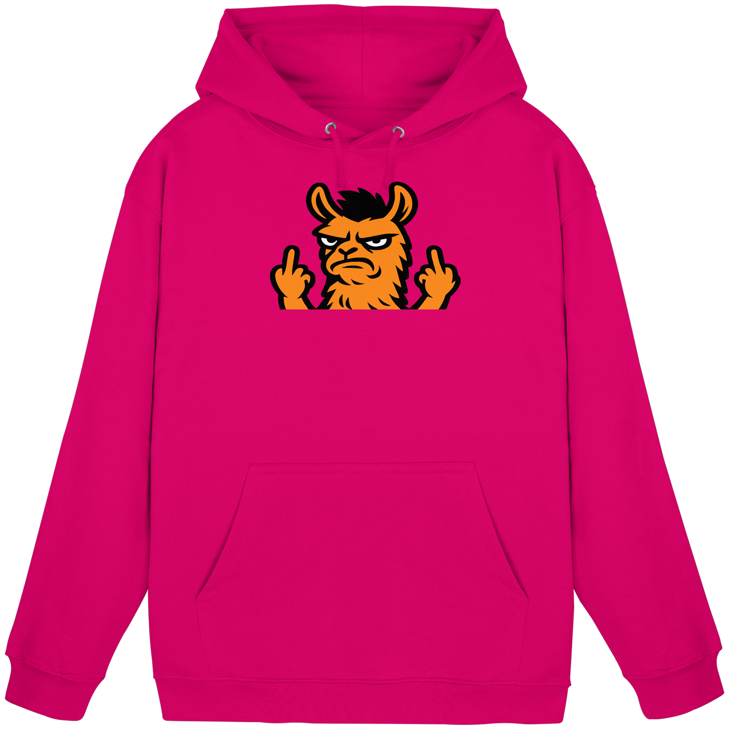 Lama mit Mittelfinger – Dein Mode-Statement gegen soziale Überforderung - Basic Unisex Hoodie