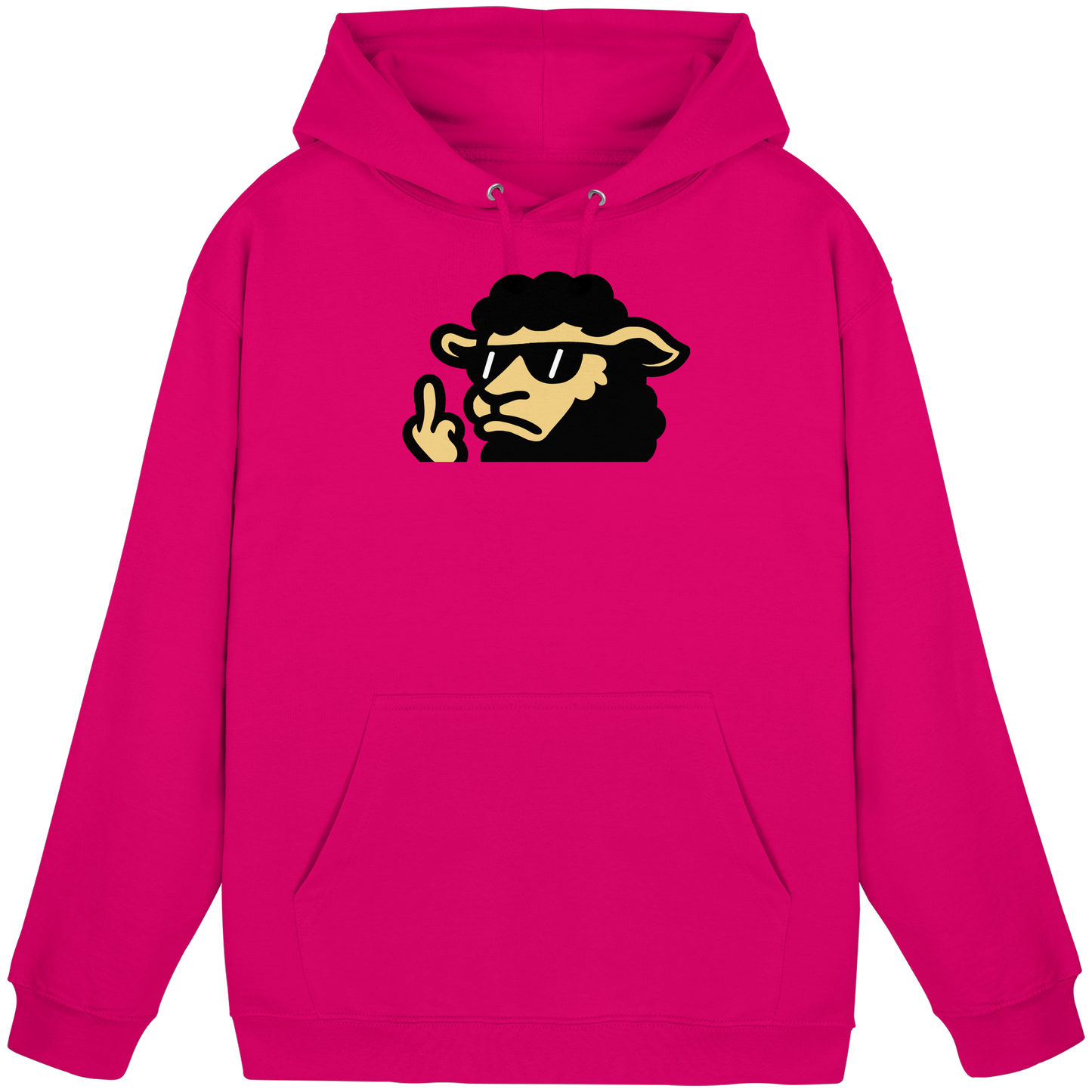 Schwarzes Schaf mit Mittelfinger – Lieber auffallen als mitlaufen - Basic Unisex Hoodie