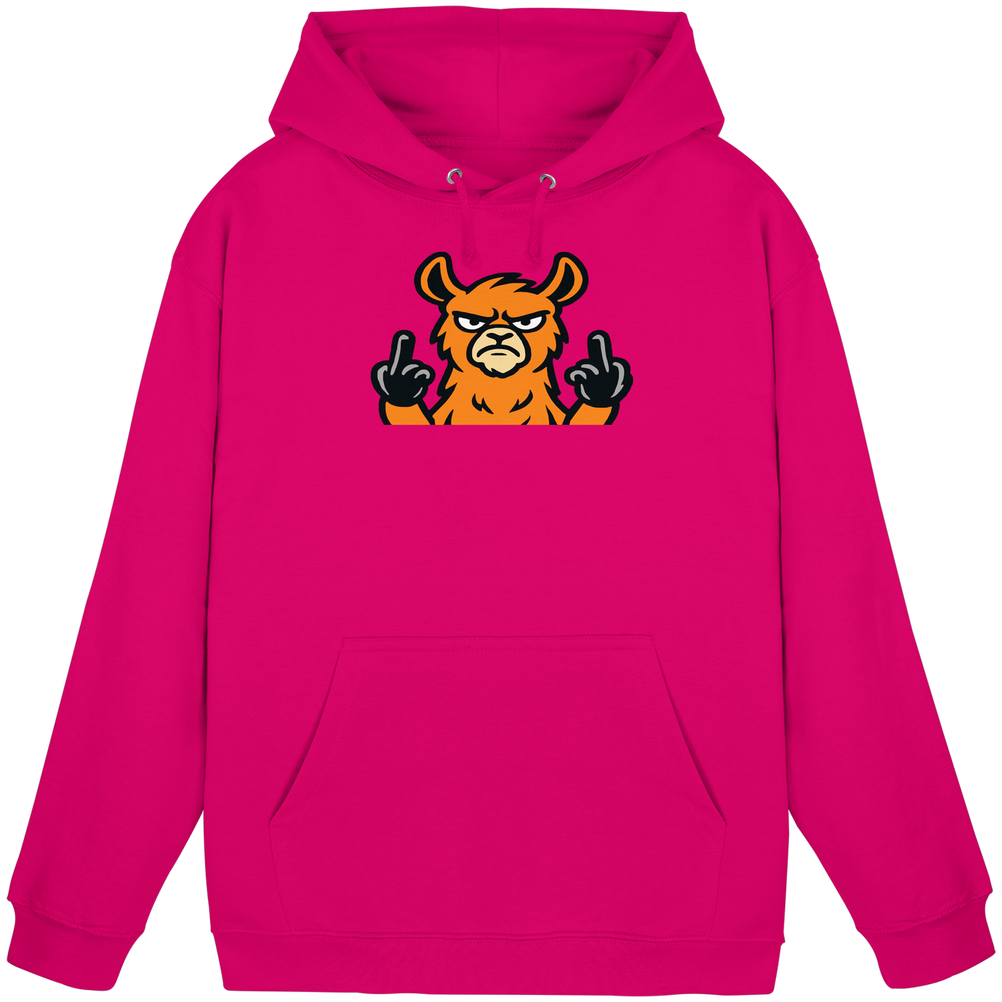 Lama mit Mittelfinger – Das Modeaccessoire für klare Kante und Ruhe - Basic Unisex Hoodie
