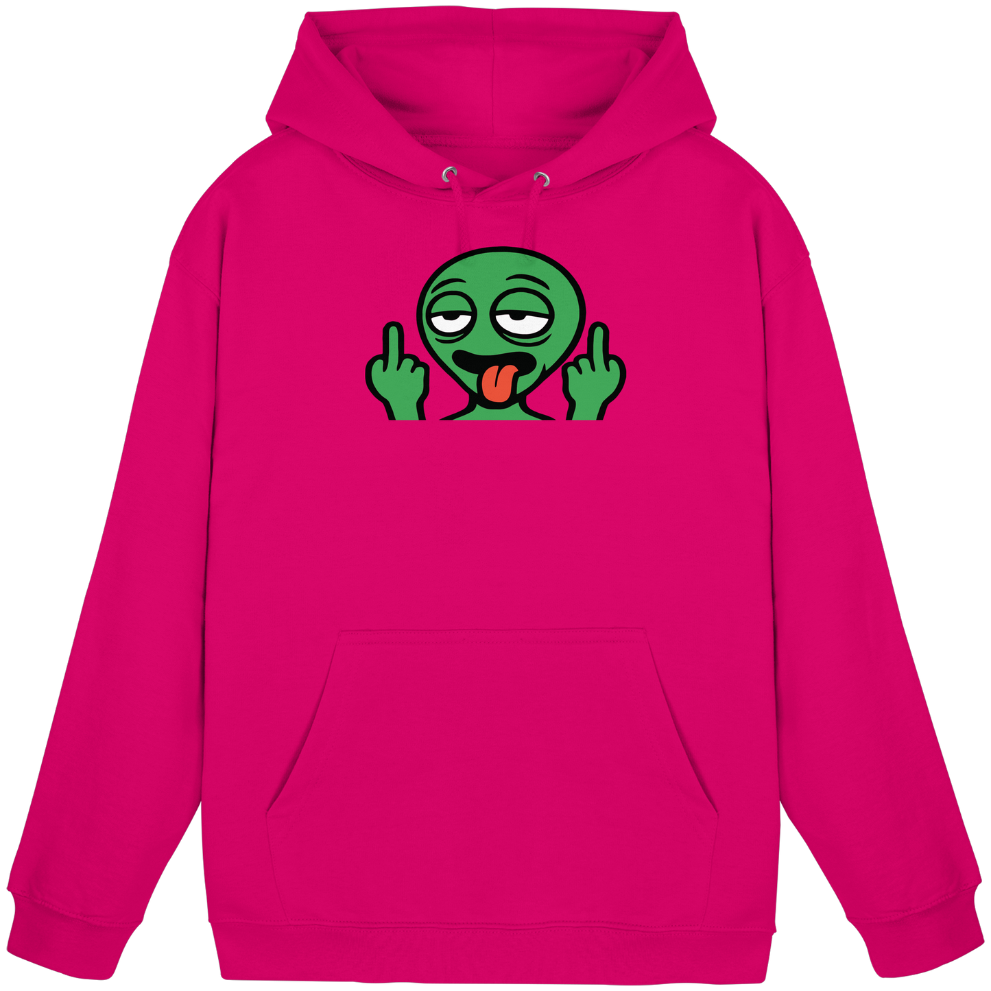 Alien mit Mittelfinger – Ich will nach Hause, aber erst flippe ich euch noch - Basic Unisex Hoodie