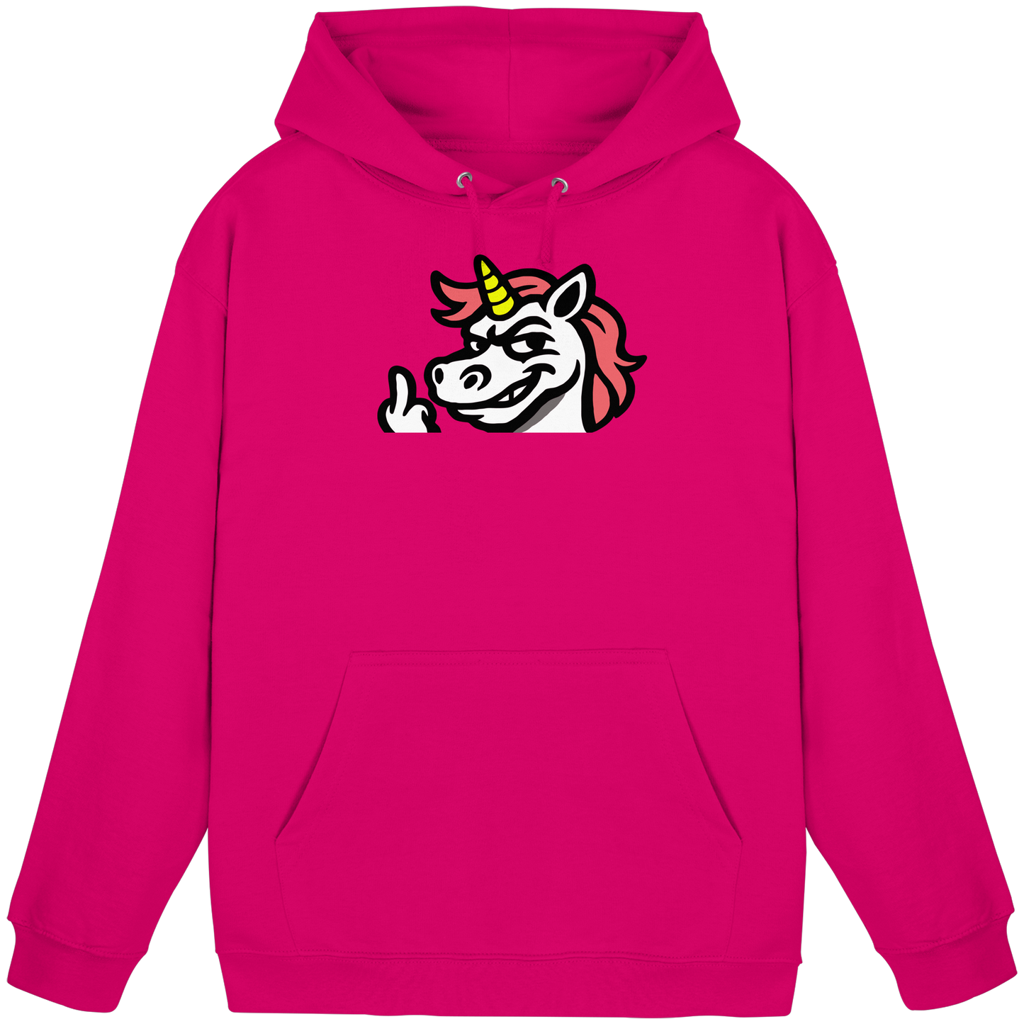 Einhorn mit Mittelfinger – Zu süß zum Ertragen, zu frech zum Ignorieren - Basic Unisex Hoodie