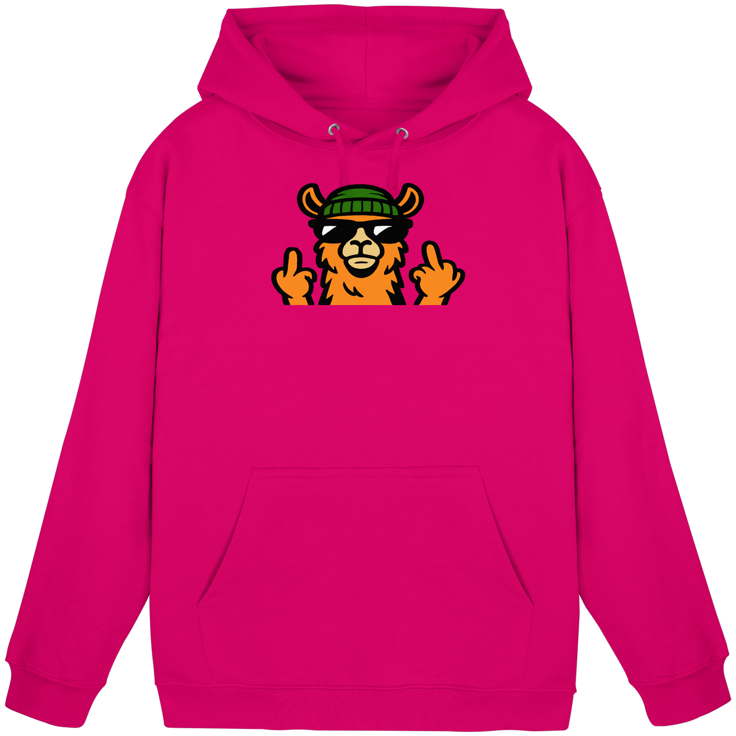 Lama mit Mittelfinger – Dein freches Statement gegen nervige Fragen und blöde Menschen - Basic Unisex Hoodie