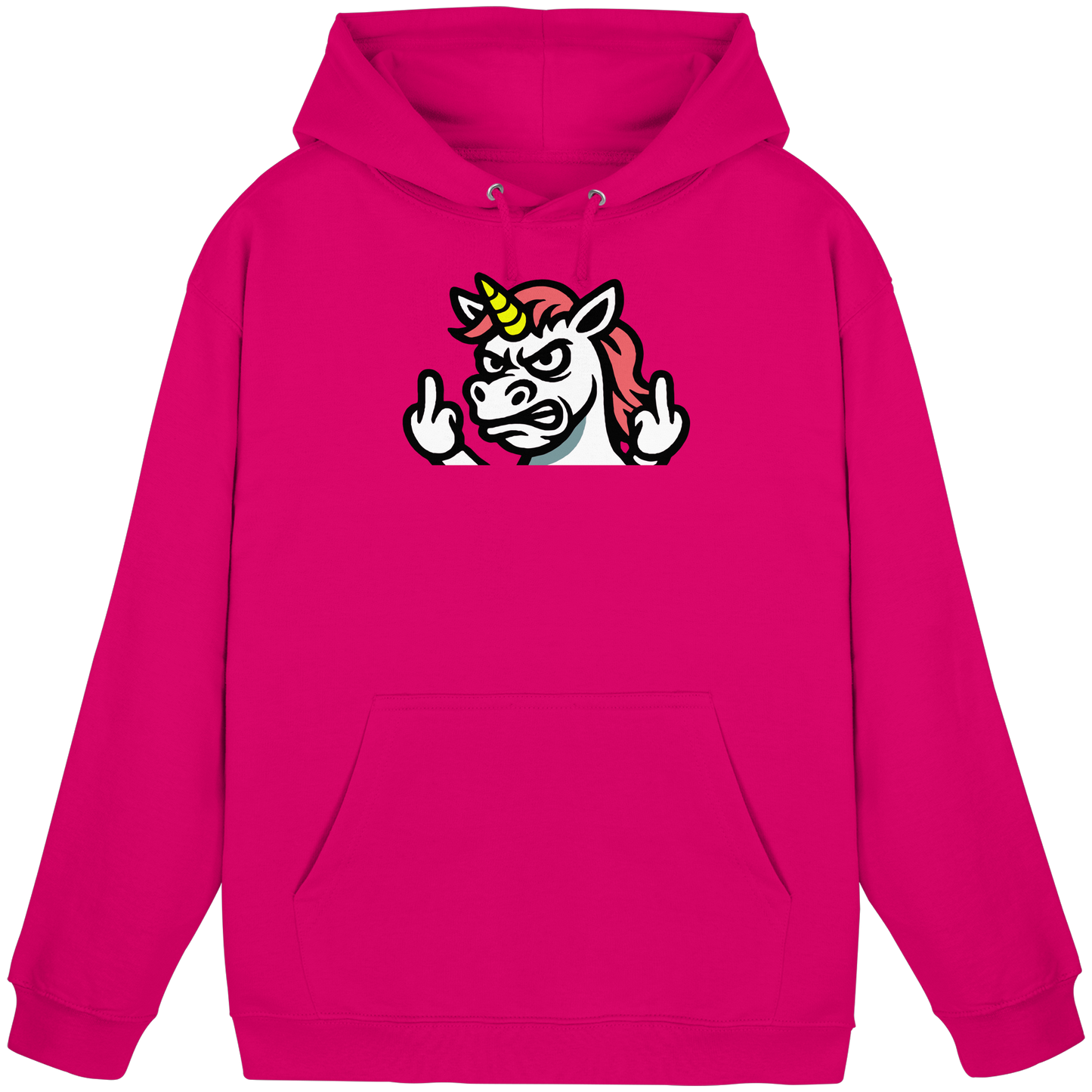Einhorn mit Mittelfinger – Sag’s mit dem Horn - Basic Unisex Hoodie