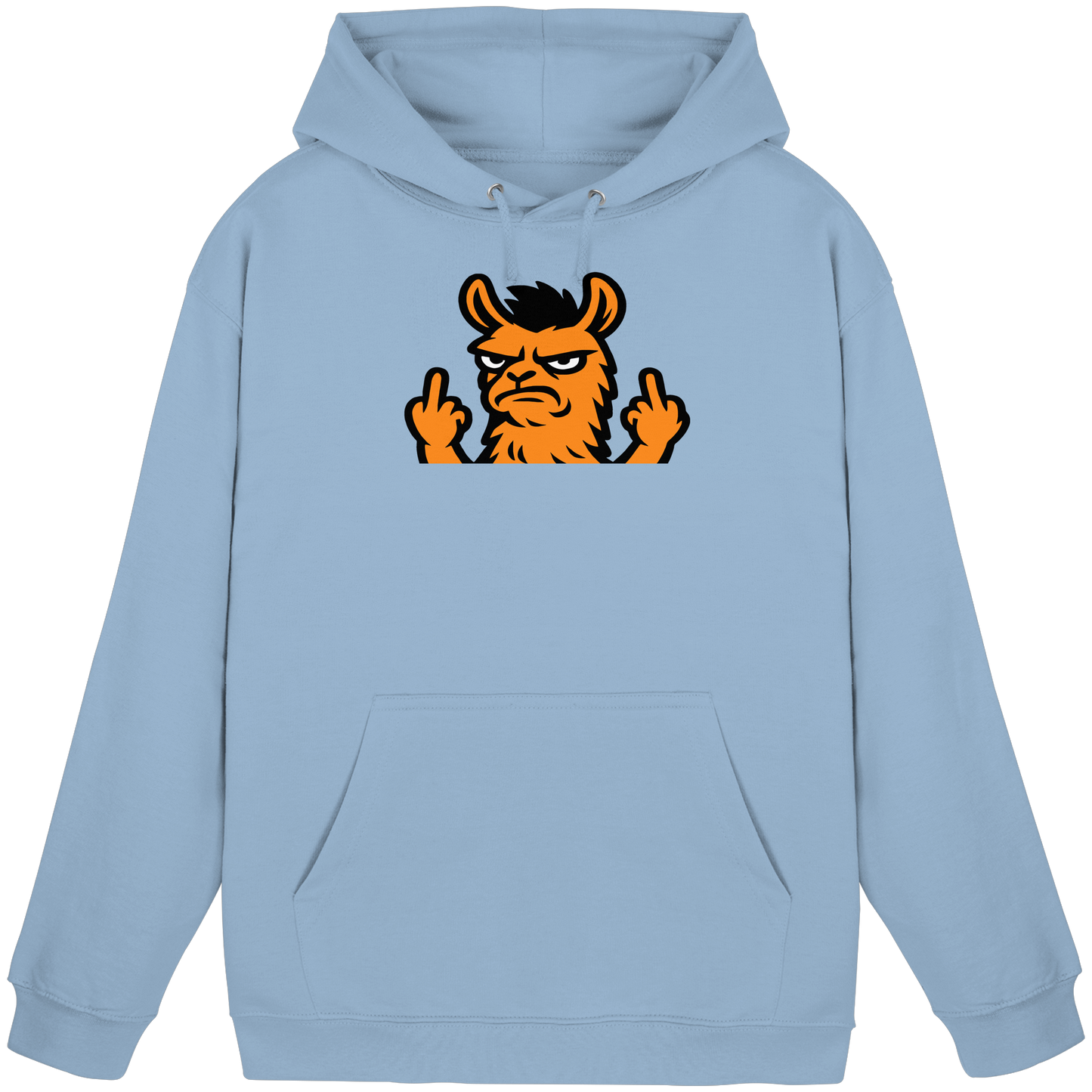 Lama mit Mittelfinger – Dein Mode-Statement gegen soziale Überforderung - Basic Unisex Hoodie