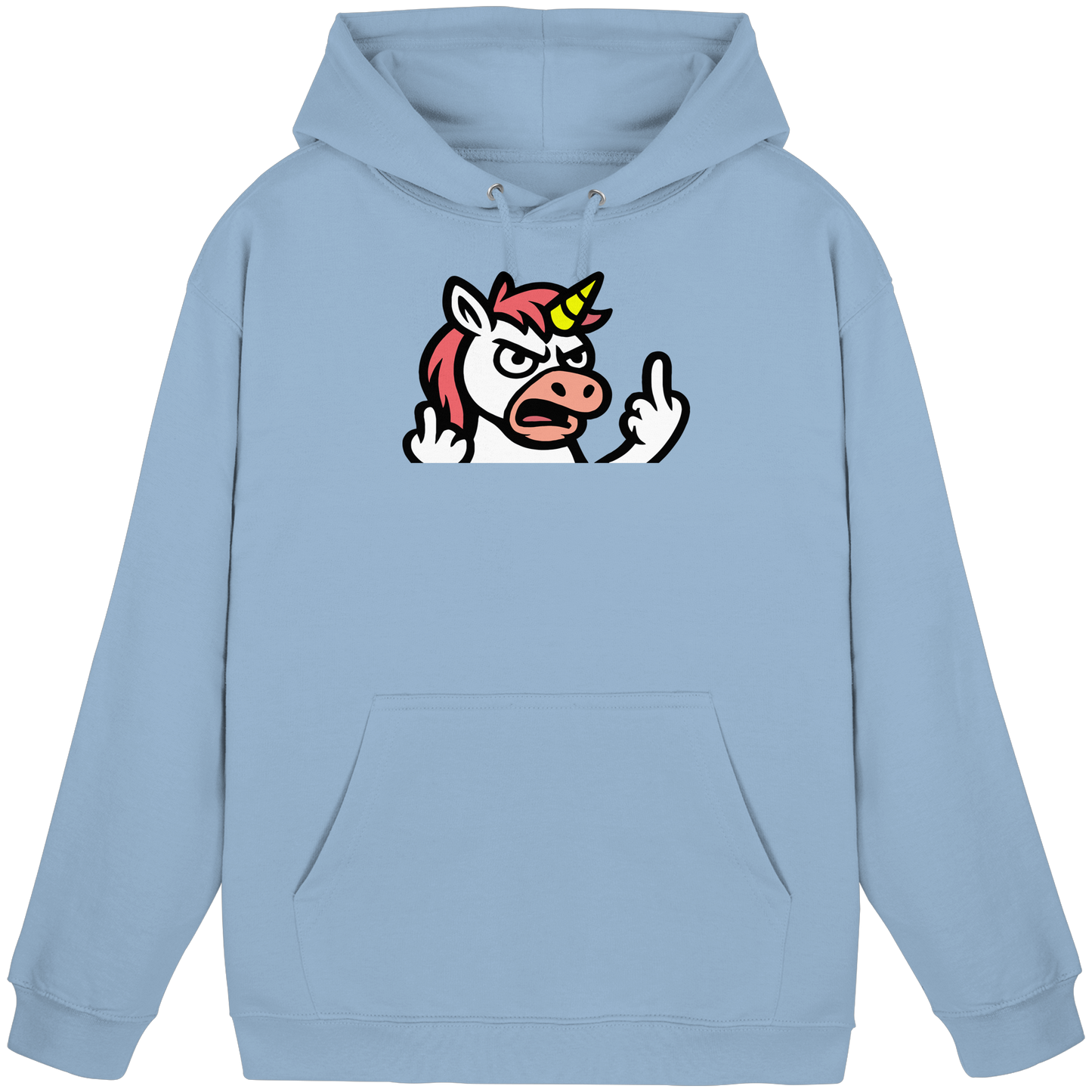 Einhorn mit Mittelfinger – Wenn die Zuckerwatte abgelaufen ist - Basic Unisex Hoodie