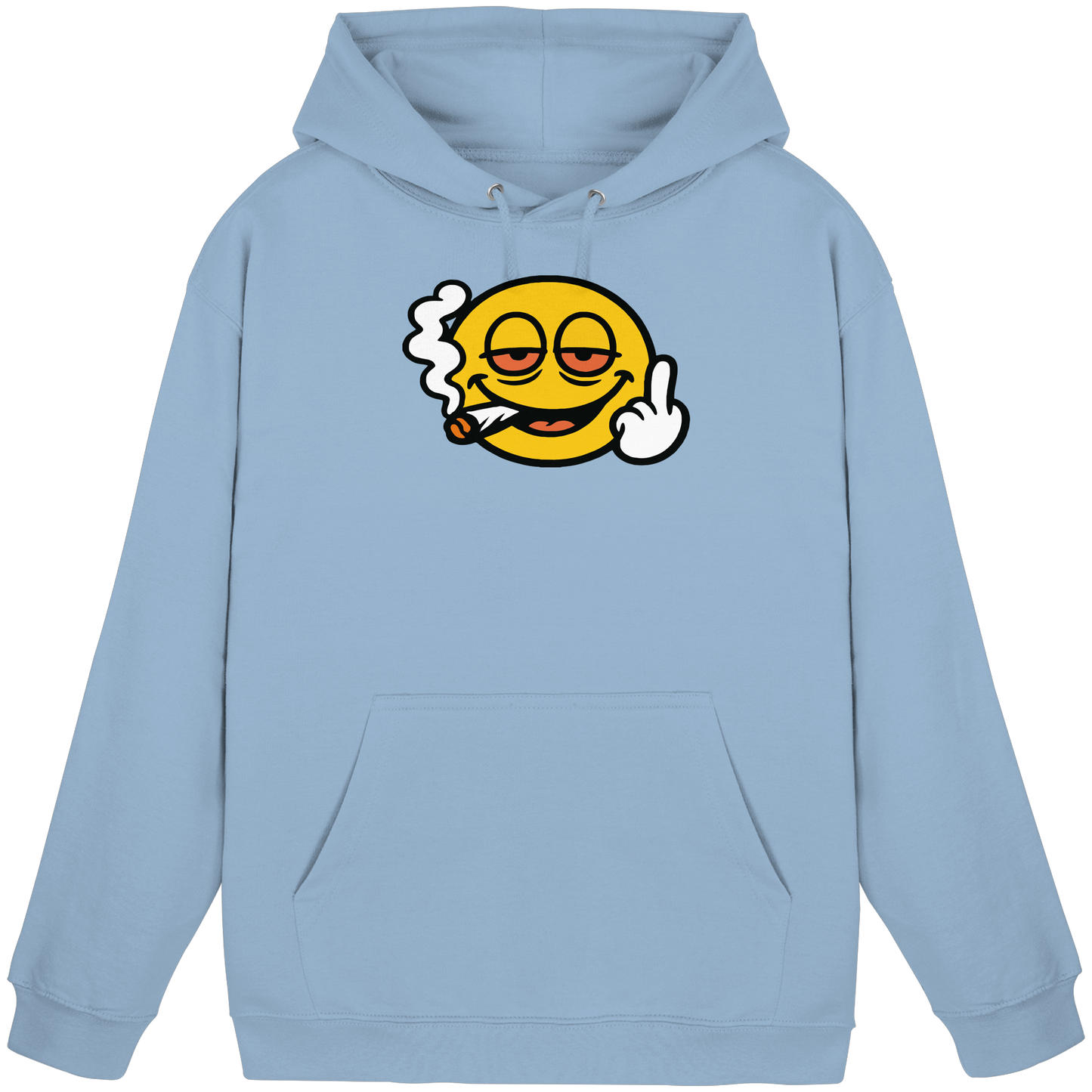 Smiley mit Mittelfinger – Wie ein Joint, nur zum Anziehen - Basic Unisex Hoodie