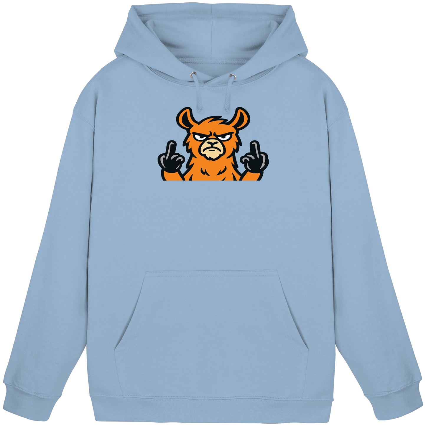 Lama mit Mittelfinger – Das Modeaccessoire für klare Kante und Ruhe - Basic Unisex Hoodie