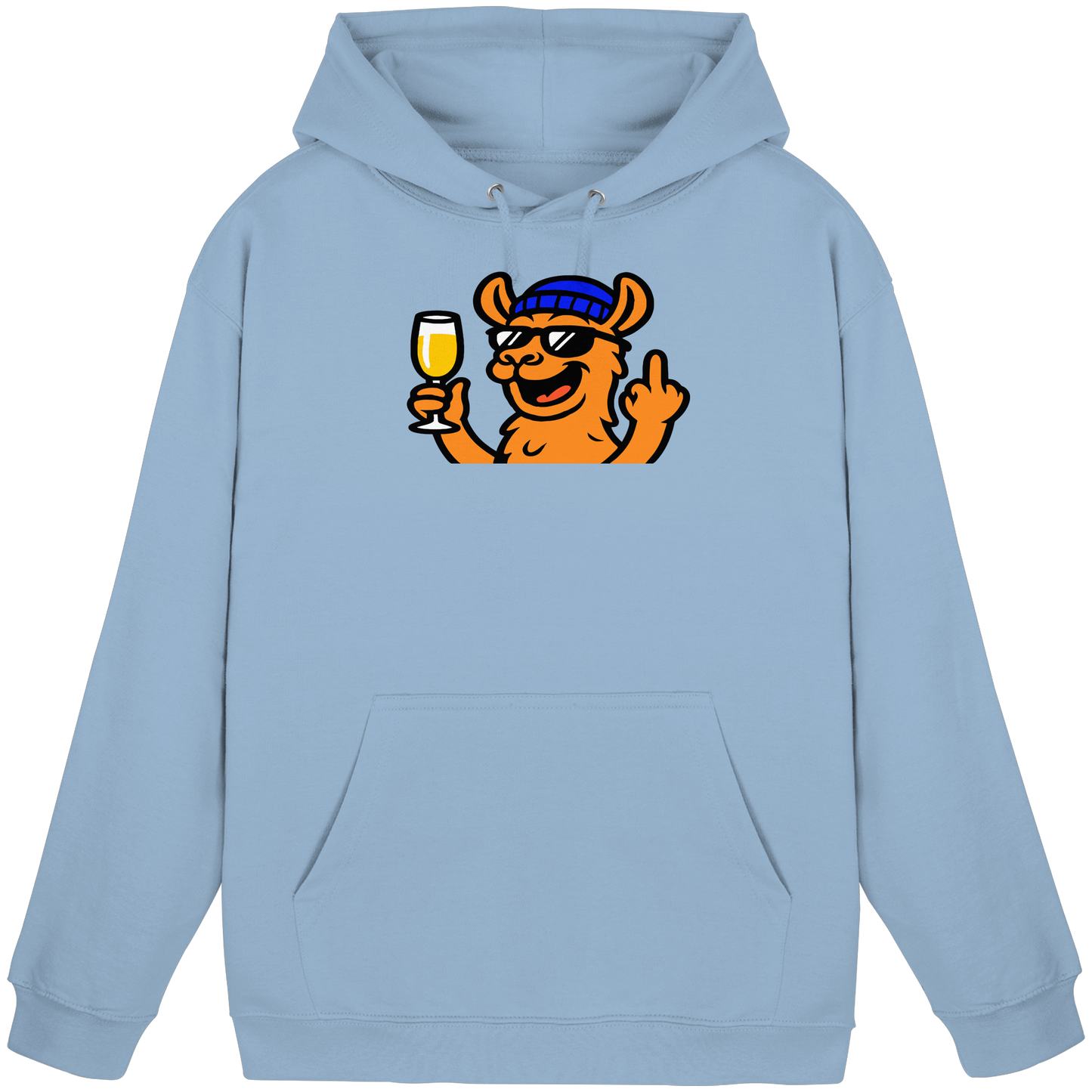 Lama mit Mittelfinger – Der ultimative Stoppschild für Laberer - Basic Unisex Hoodie