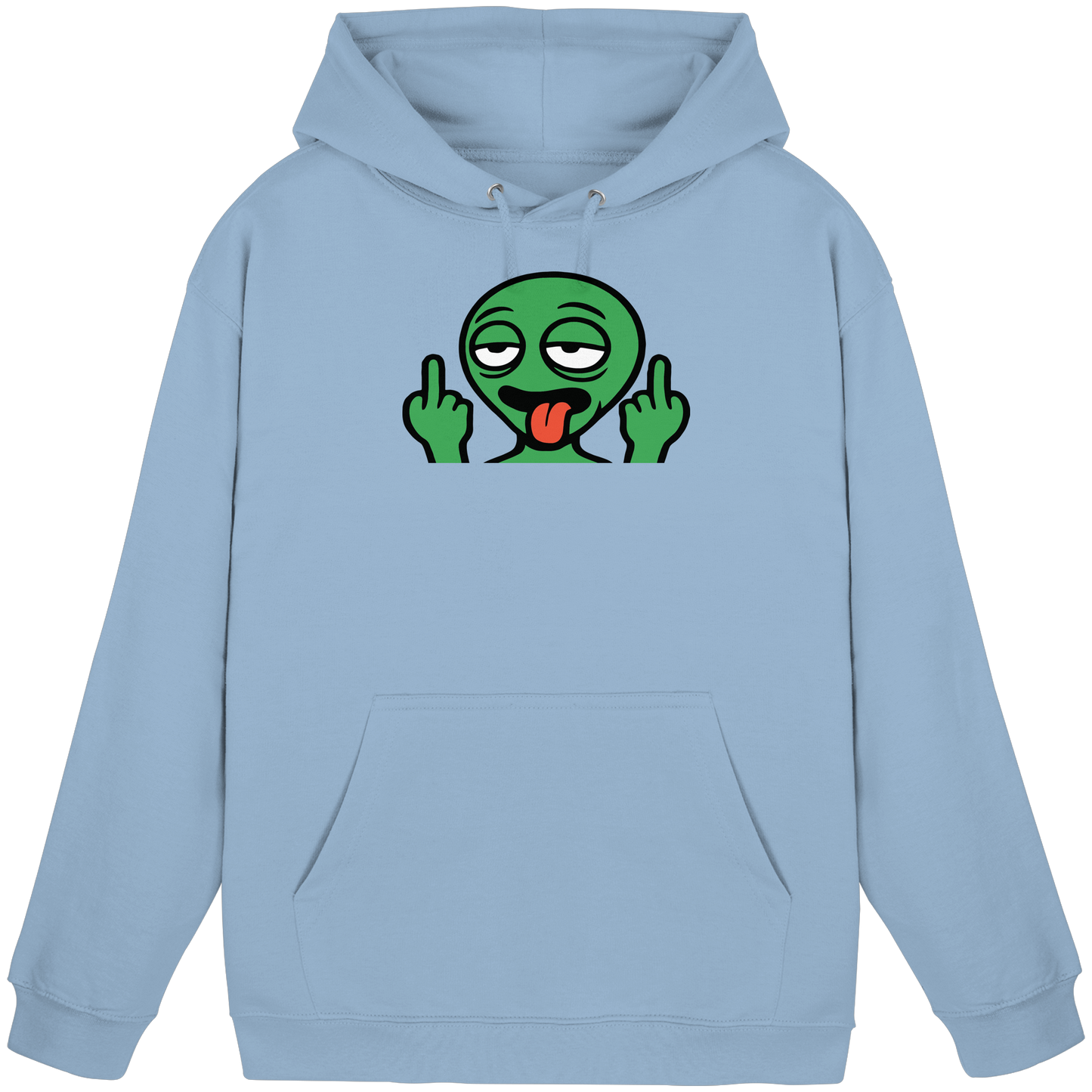 Alien mit Mittelfinger – Ich will nach Hause, aber erst flippe ich euch noch - Basic Unisex Hoodie