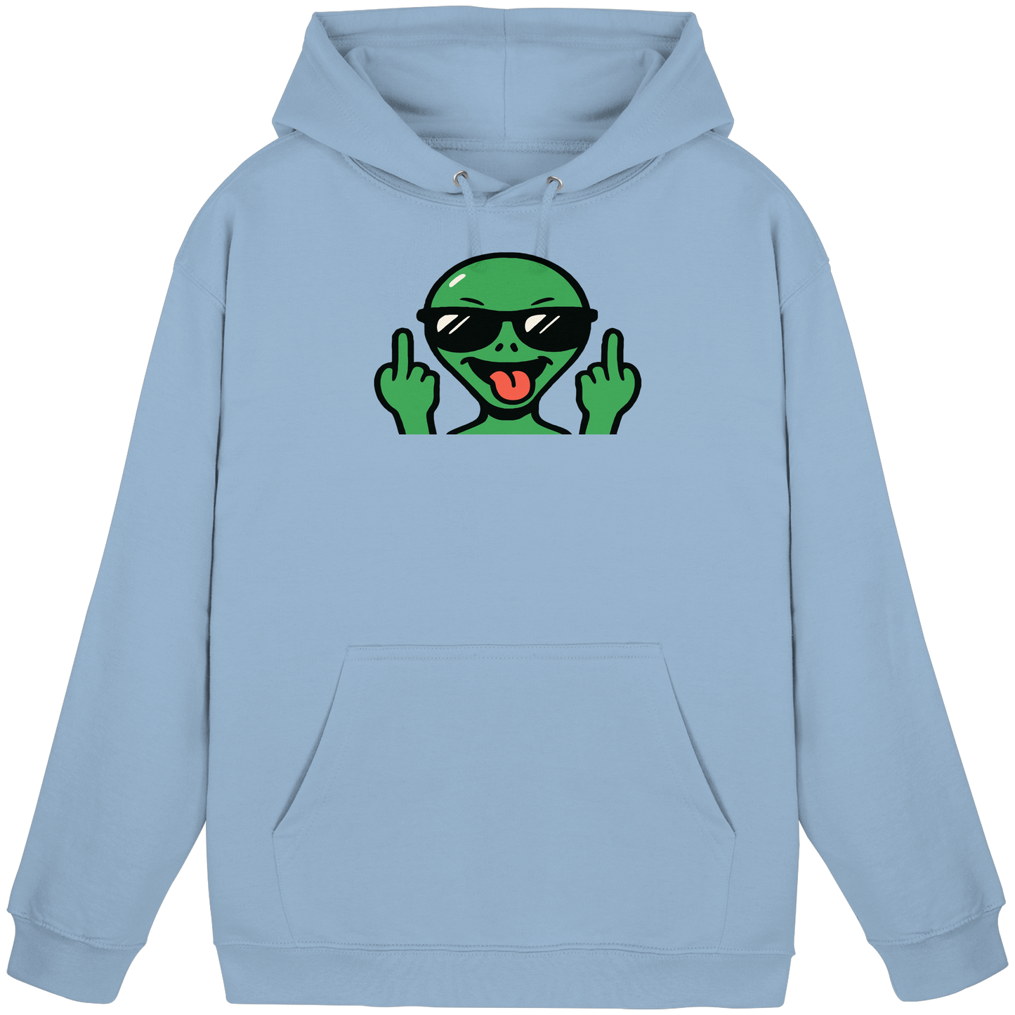 Alien mit Mittelfinger – Grüße vom Planeten Genervt - Basic Unisex Hoodie