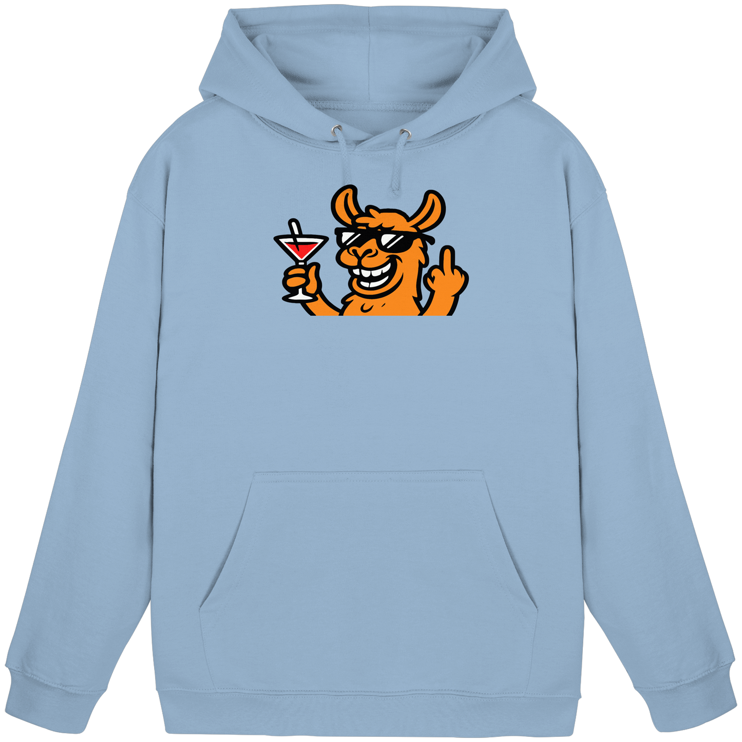 Lama mit Mittelfinger – Partymodus mit Attitüde  - Basic Unisex Hoodie