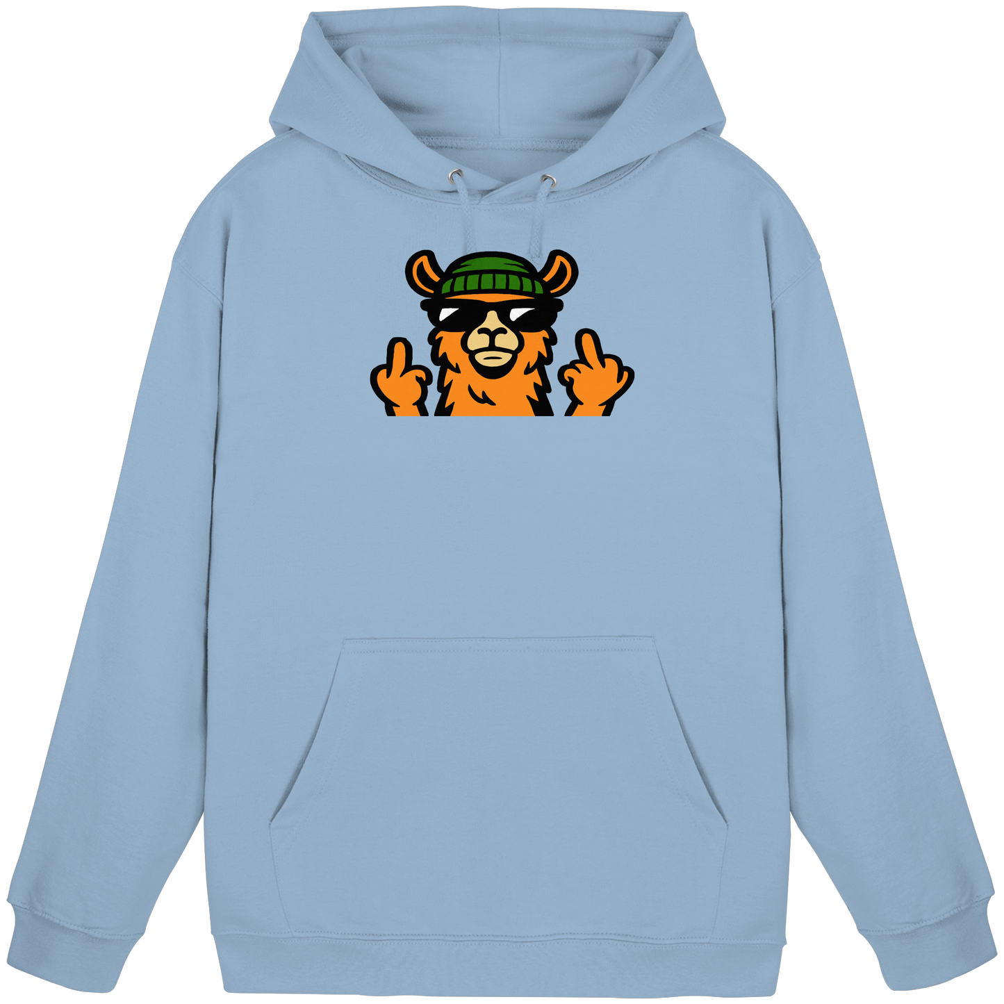 Lama mit Mittelfinger – Dein freches Statement gegen nervige Fragen und blöde Menschen - Basic Unisex Hoodie