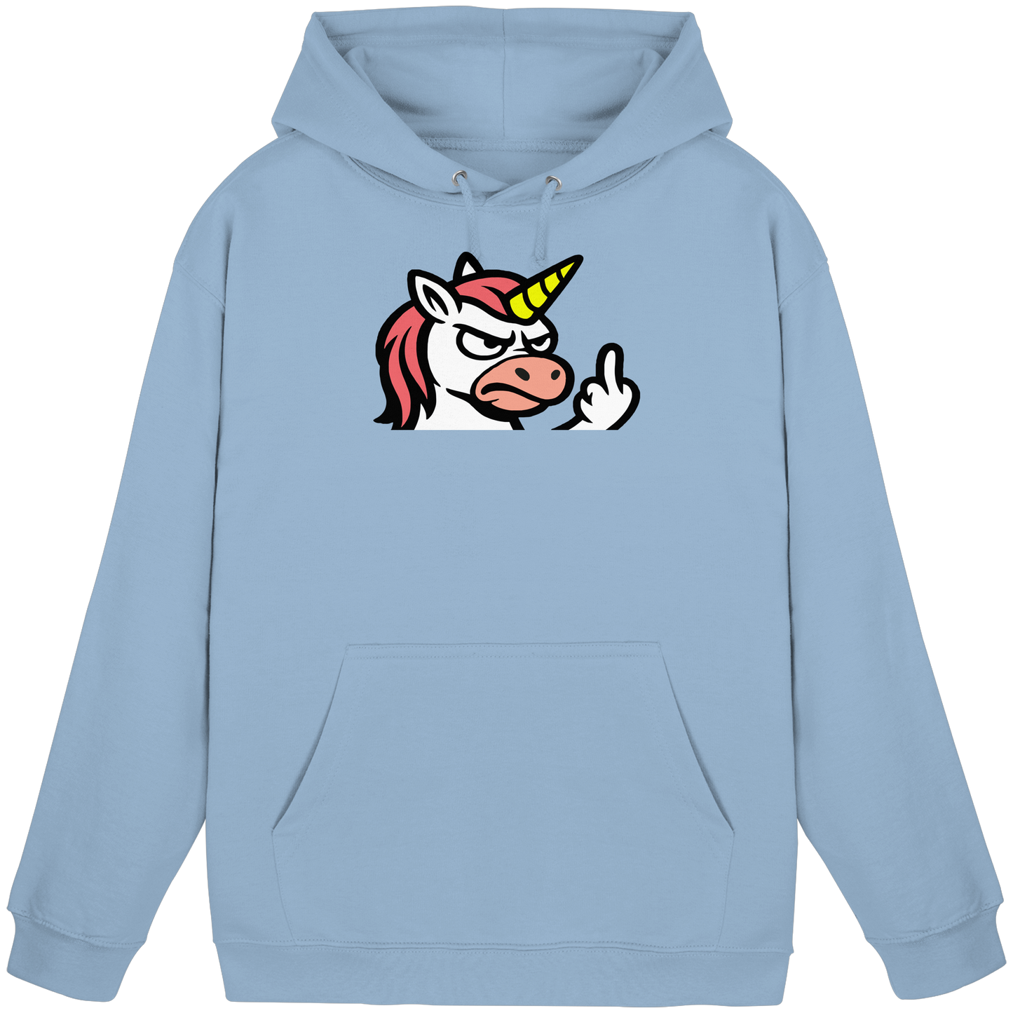 Einhorn mit Mittelfinger – Magie war gestern, jetzt kommt Klartext - Basic Unisex Hoodie