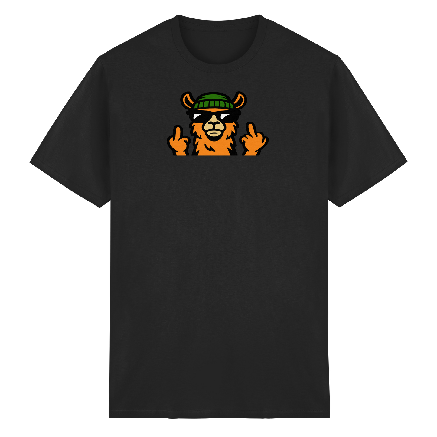 Lama mit Mittelfinger – Dein freches Statement gegen nervige Fragen und blöde Menschen - Heavy Cotton T-Shirt