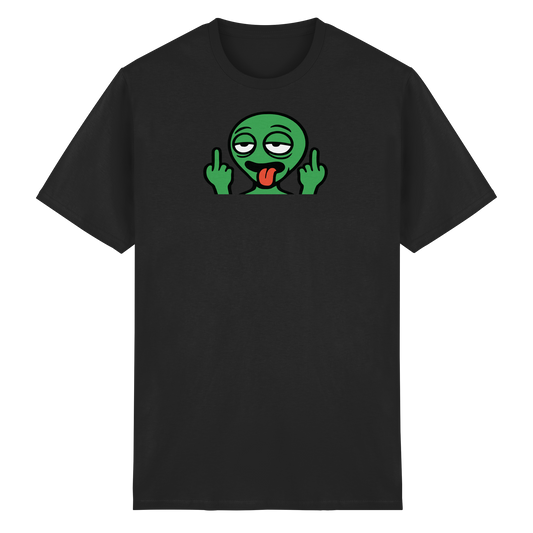 Alien mit Mittelfinger – Ich will nach Hause, aber erst flippe ich euch noch - Heavy Cotton T-Shirt
