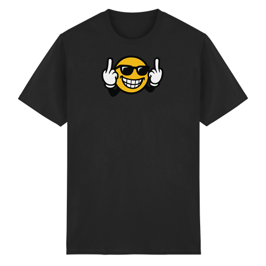 Smiley mit Mittelfinger – Nett lächeln. Weitergehen. - Heavy Cotton T-Shirt