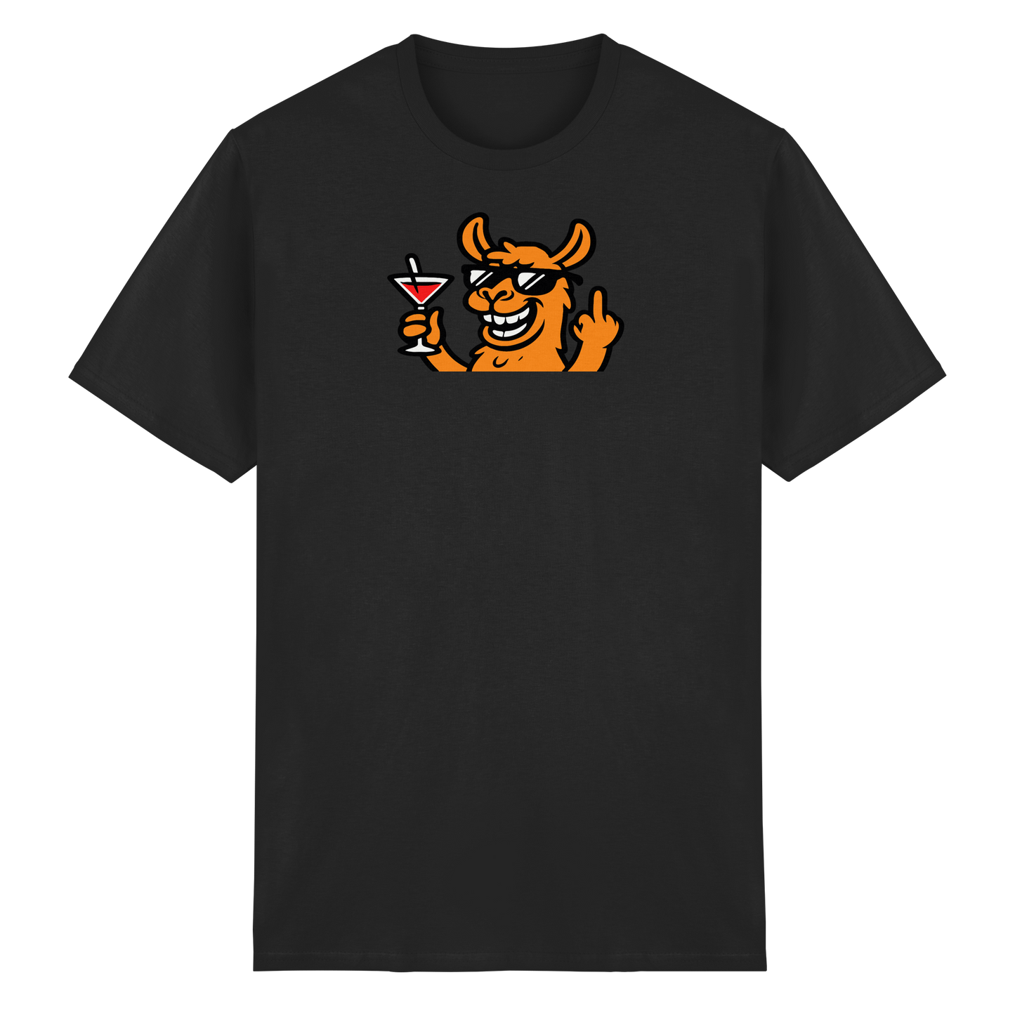 Lama mit Mittelfinger – Partymodus mit Attitüde  - Heavy Cotton T-Shirt