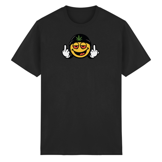 Smiley mit Mittelfinger – Lächeln. Ziehen. Grenzen setzen. - Heavy Cotton T-Shirt