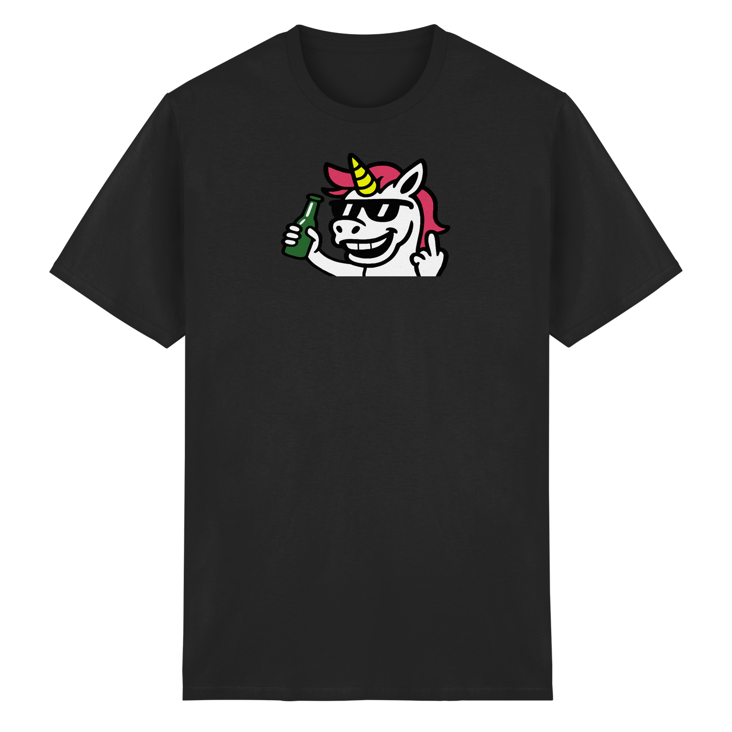 Einhorn mit Mittelfinger – Im Partymodus scheißt’s auf Glitzerregeln - Heavy Cotton T-Shirt