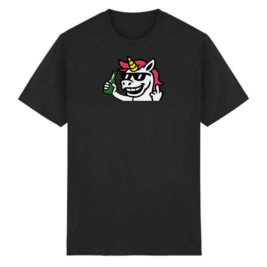 Einhorn mit Mittelfinger – Im Partymodus scheißt’s auf Glitzerregeln - Heavy Cotton T-Shirt