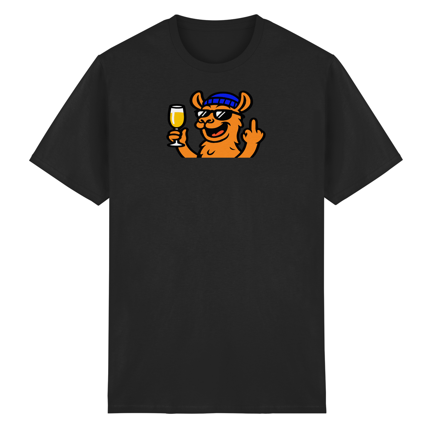 Lama mit Mittelfinger – Der ultimative Stoppschild für Laberer - Heavy Cotton T-Shirt