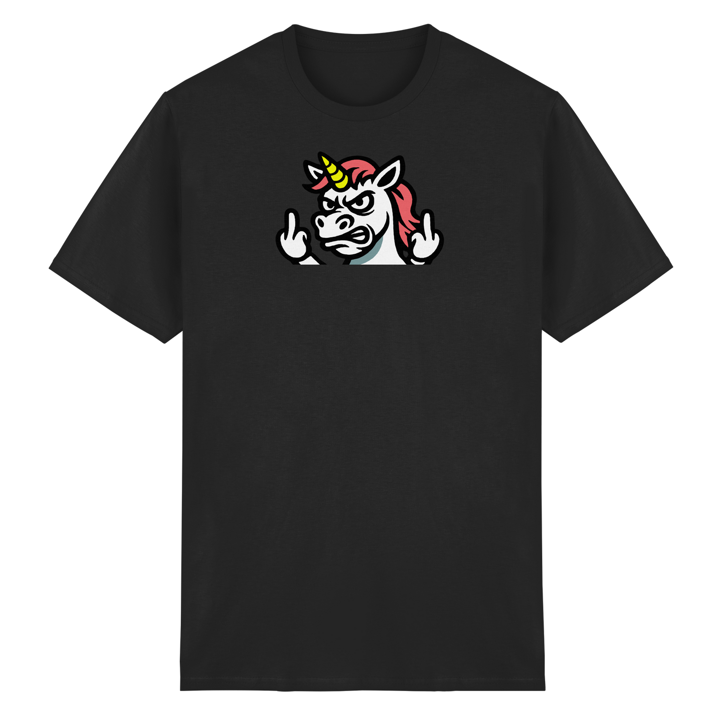 Einhorn mit Mittelfinger – Sag’s mit dem Horn - Heavy Cotton T-Shirt