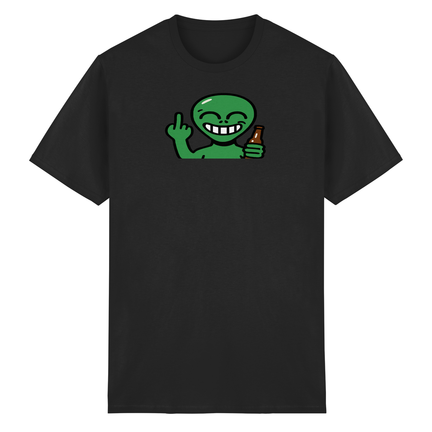 Alien mit Mittelfinger – Cosmic Party, irdischer Finger - Heavy Cotton T-Shirt