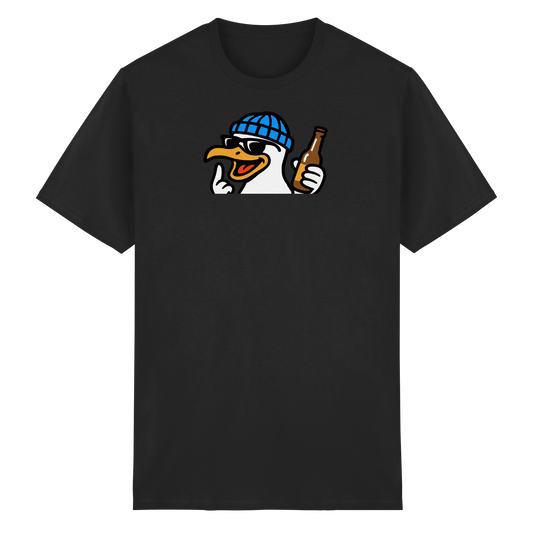Möwe mit Mittelfinger – Dein nachtaktives Party-Orakel - Heavy Cotton T-Shirt