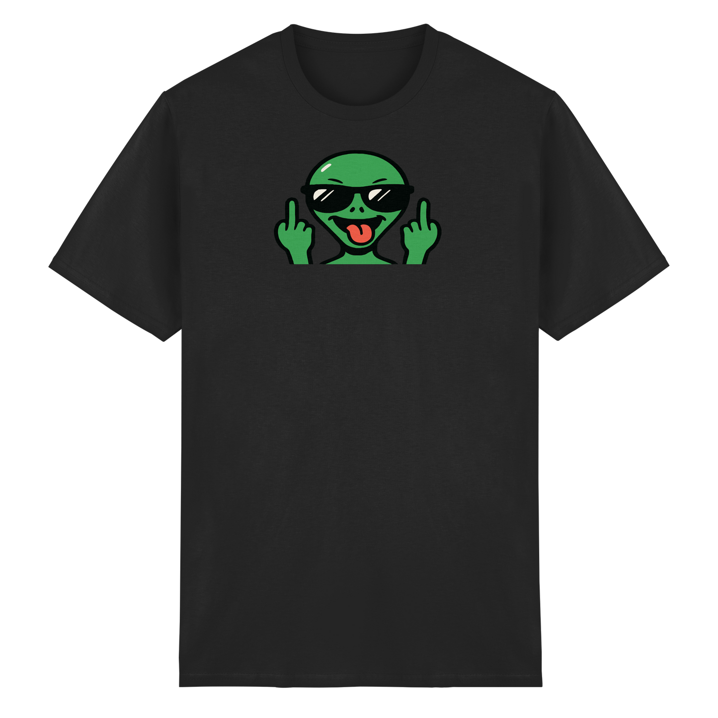 Alien mit Mittelfinger – Grüße vom Planeten Genervt - Heavy Cotton T-Shirt