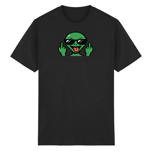 Alien mit Mittelfinger – Grüße vom Planeten Genervt - Heavy Cotton T-Shirt