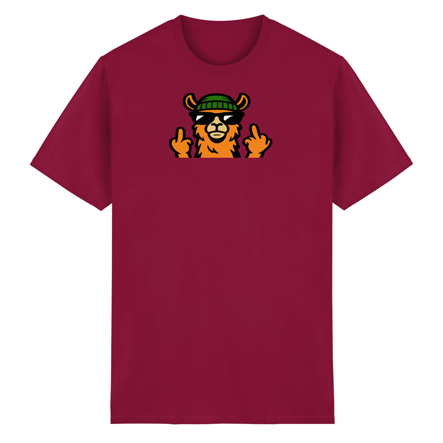 Lama mit Mittelfinger – Dein freches Statement gegen nervige Fragen und blöde Menschen - Heavy Cotton T-Shirt