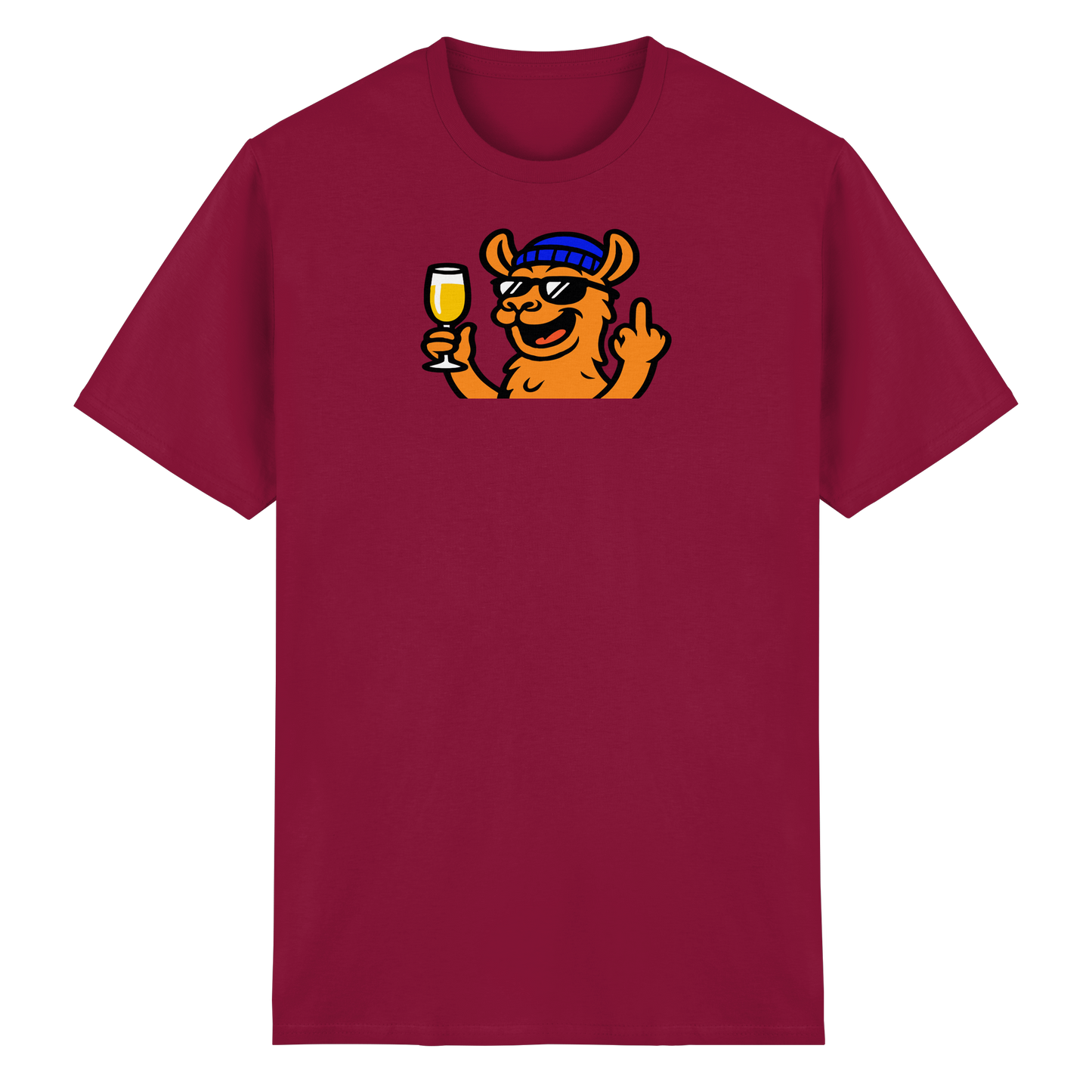 Lama mit Mittelfinger – Der ultimative Stoppschild für Laberer - Heavy Cotton T-Shirt