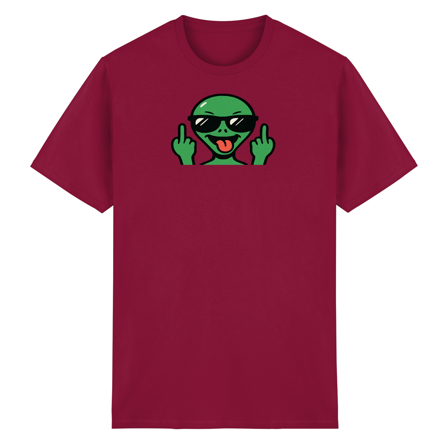 Alien mit Mittelfinger – Grüße vom Planeten Genervt - Heavy Cotton T-Shirt