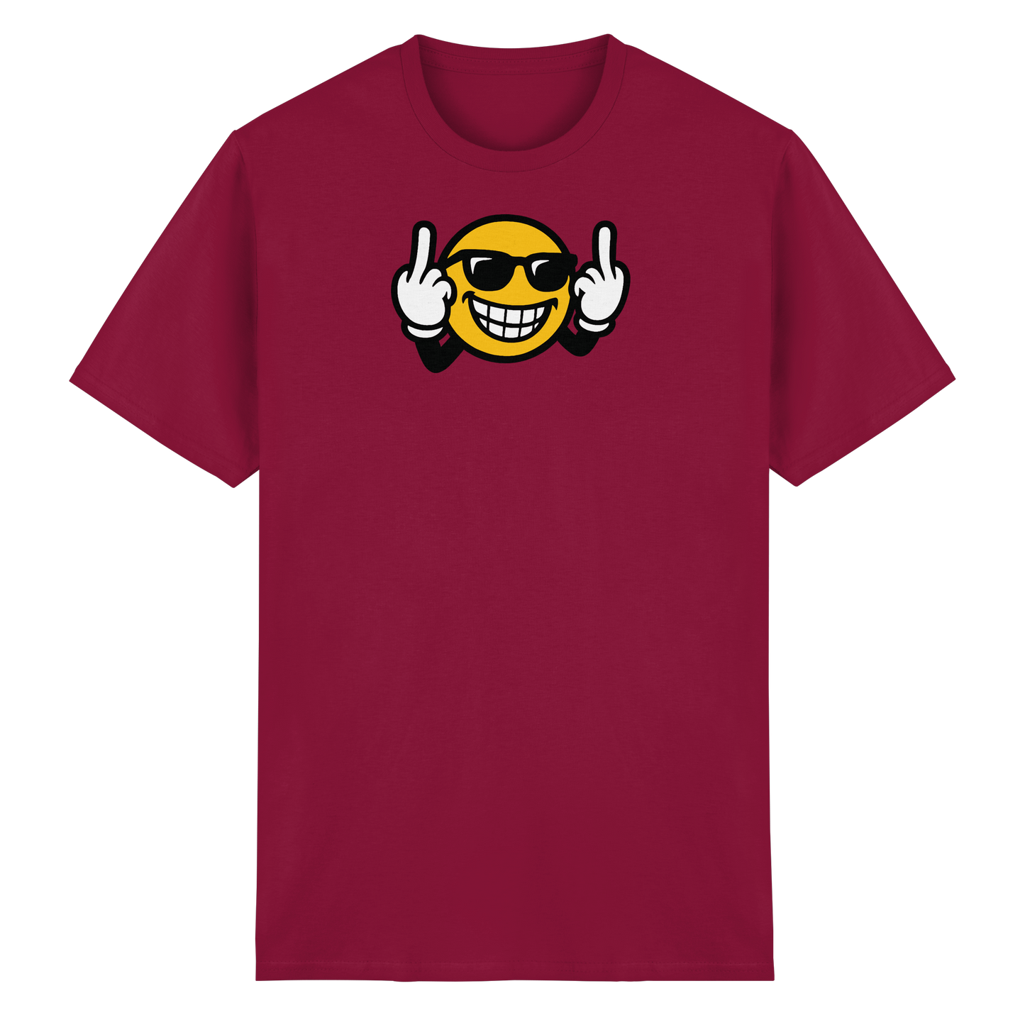 Smiley mit Mittelfinger – Nett lächeln. Weitergehen. - Heavy Cotton T-Shirt