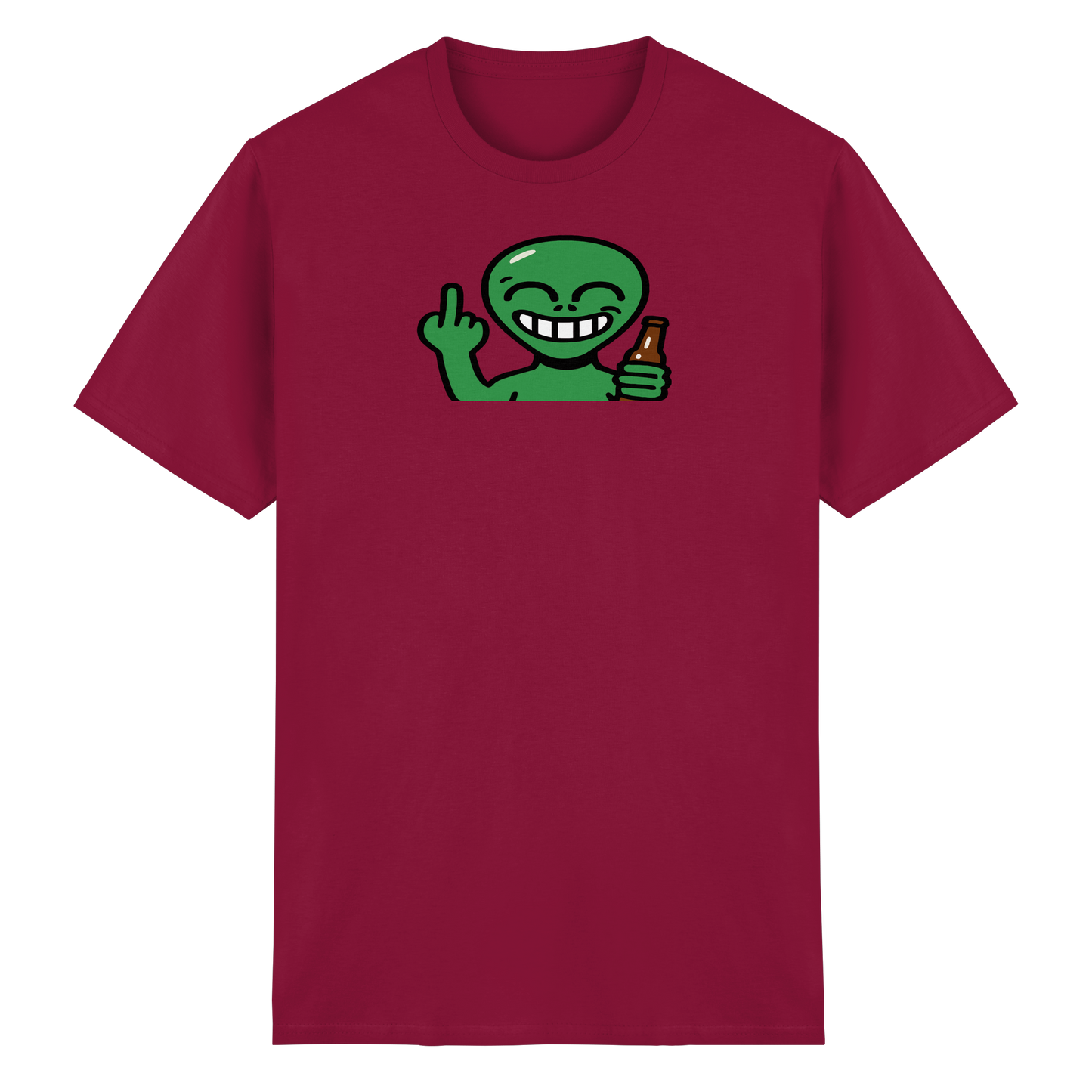 Alien mit Mittelfinger – Cosmic Party, irdischer Finger - Heavy Cotton T-Shirt
