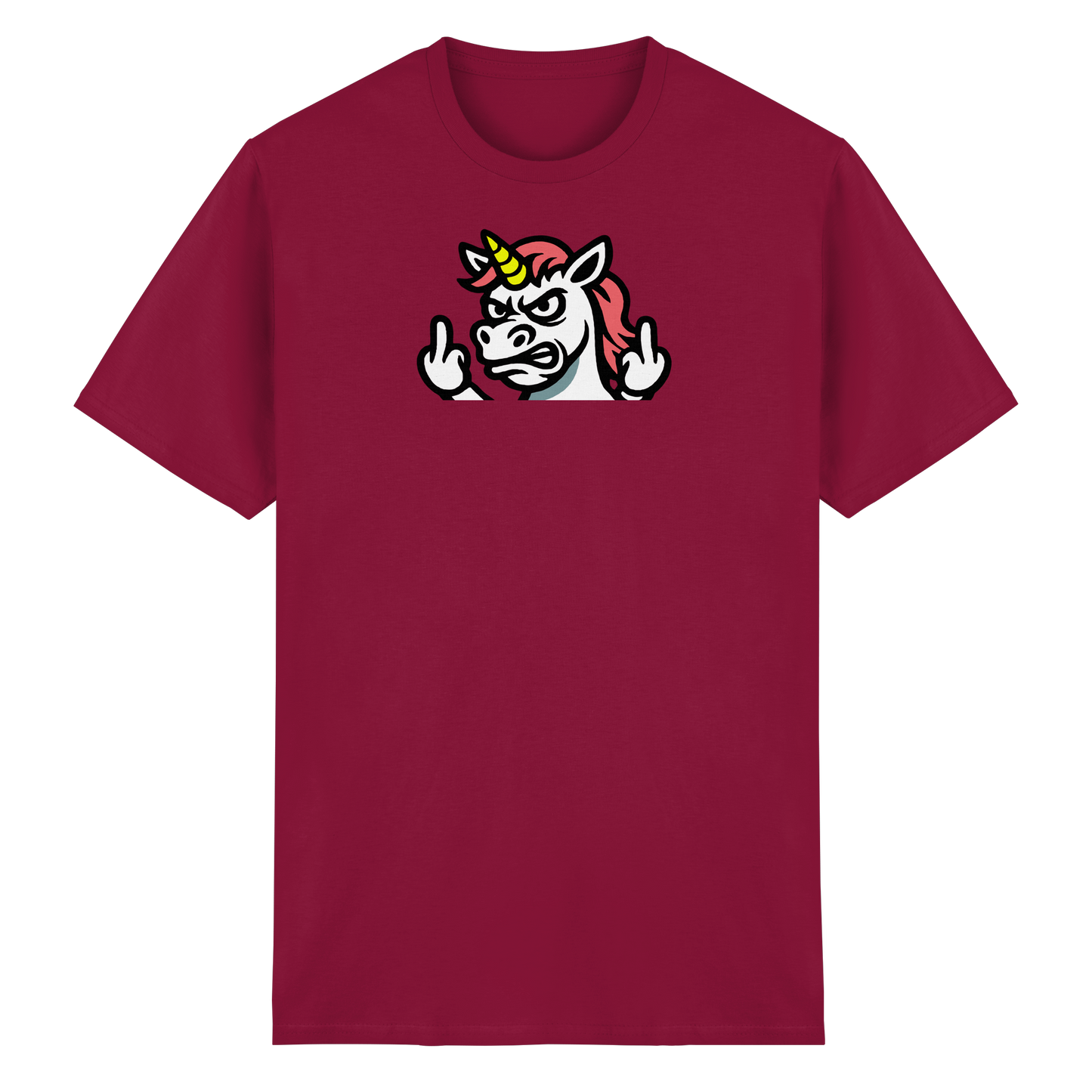 Einhorn mit Mittelfinger – Sag’s mit dem Horn - Heavy Cotton T-Shirt