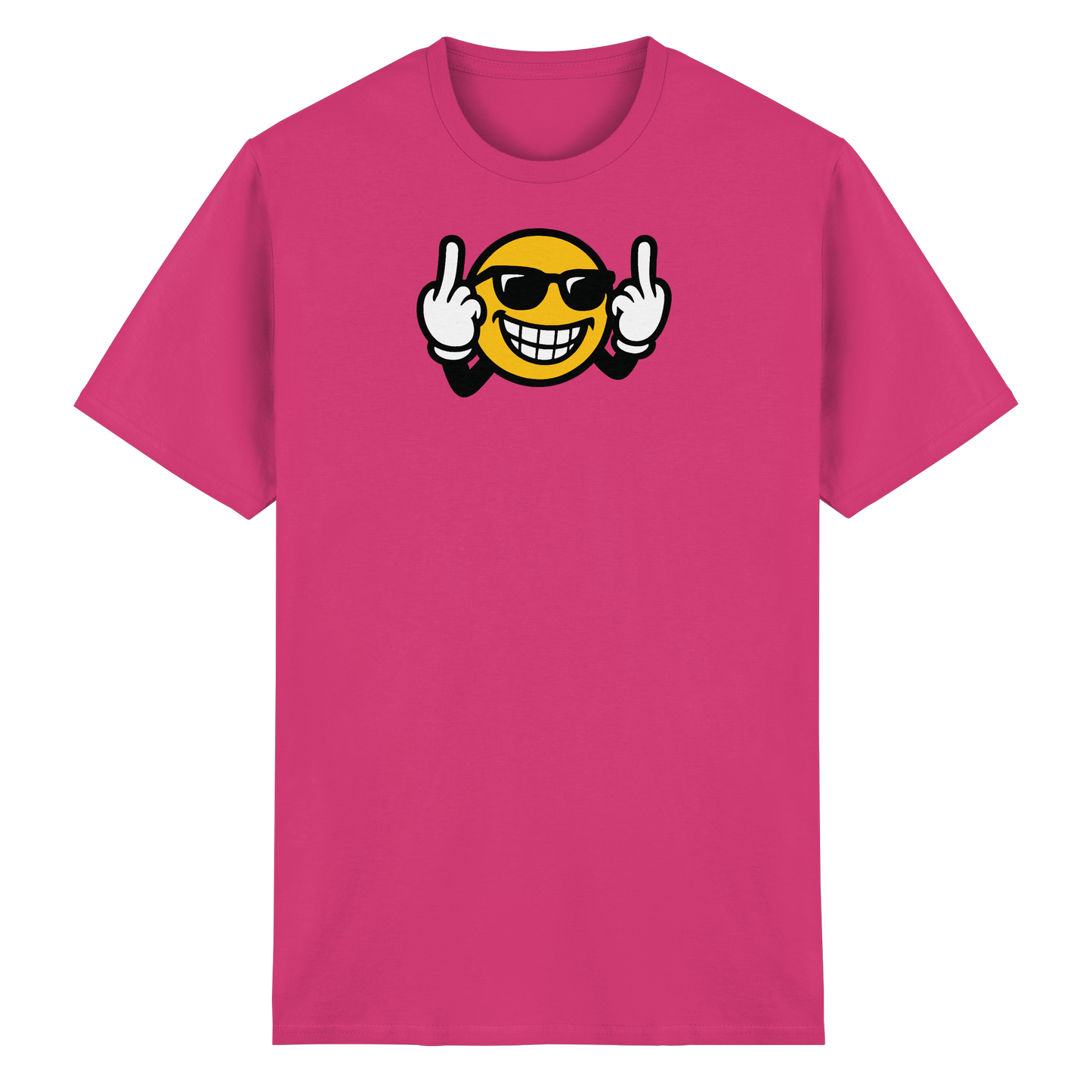 Smiley mit Mittelfinger – Nett lächeln. Weitergehen. - Heavy Cotton T-Shirt