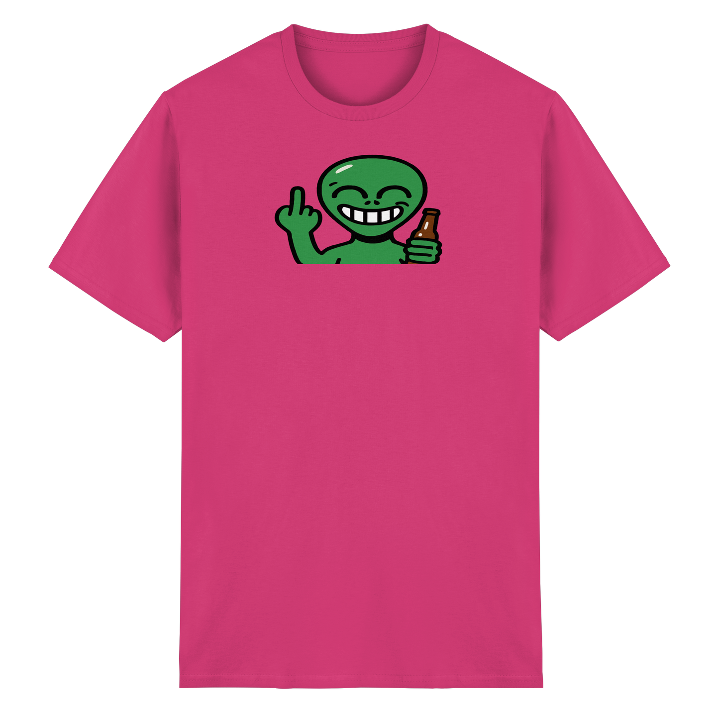Alien mit Mittelfinger – Cosmic Party, irdischer Finger - Heavy Cotton T-Shirt