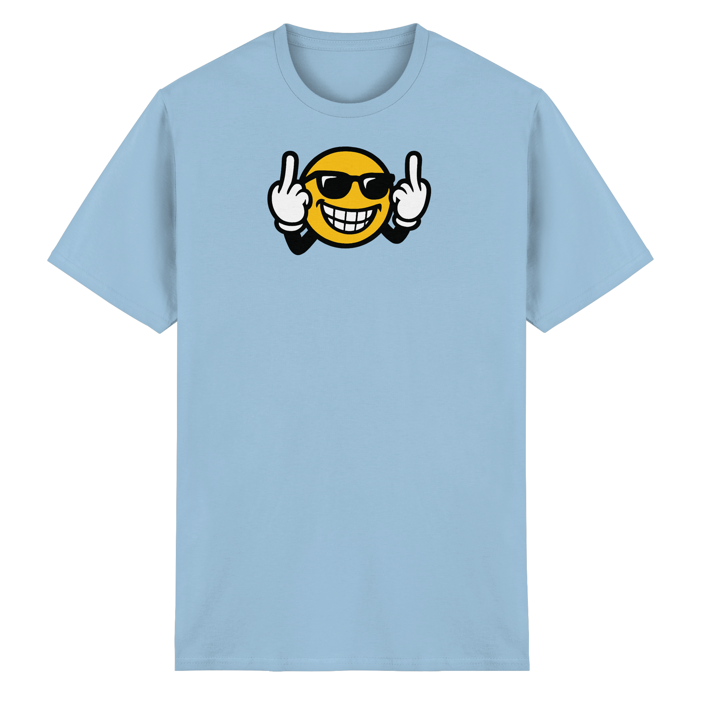 Smiley mit Mittelfinger – Nett lächeln. Weitergehen. - Heavy Cotton T-Shirt