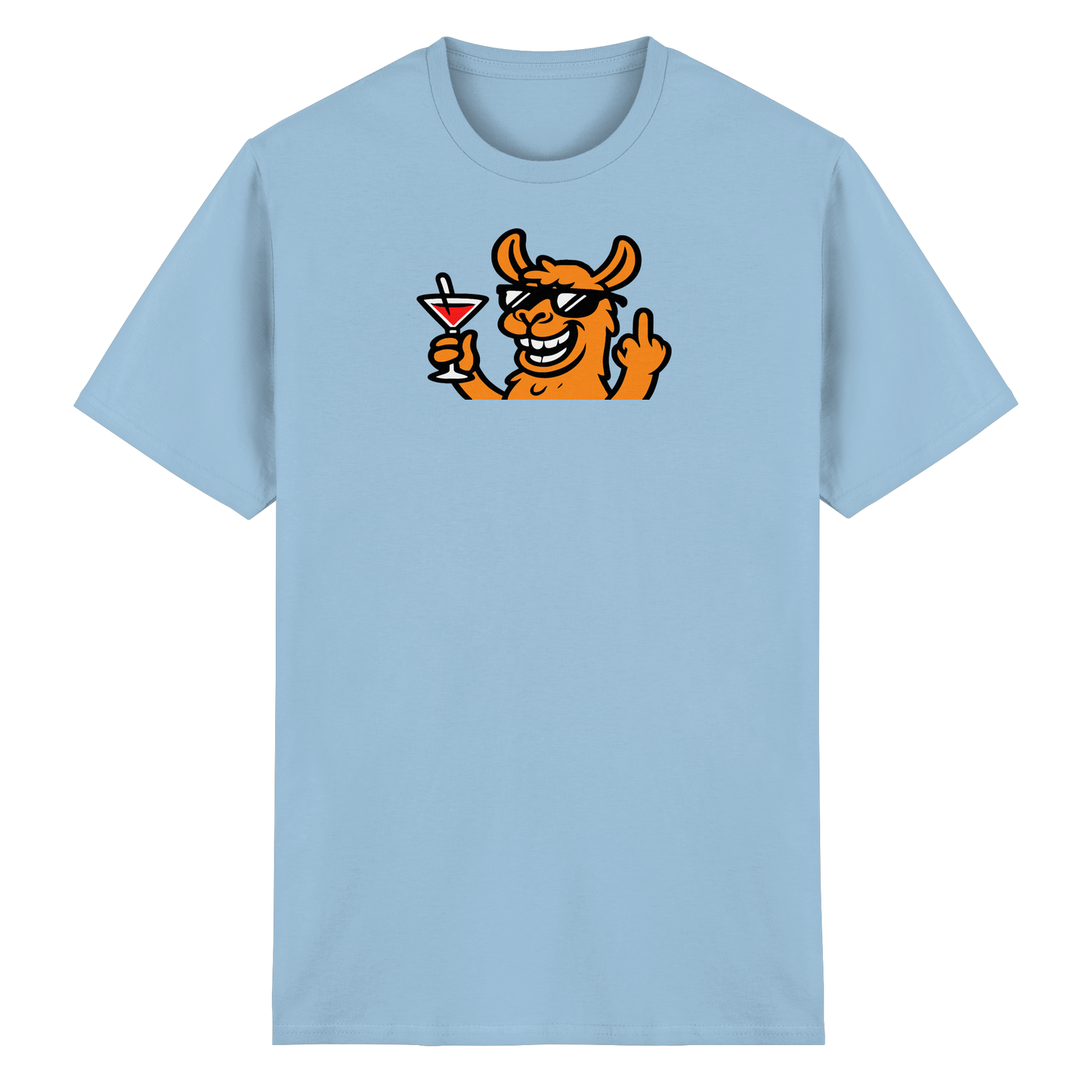 Lama mit Mittelfinger – Partymodus mit Attitüde  - Heavy Cotton T-Shirt