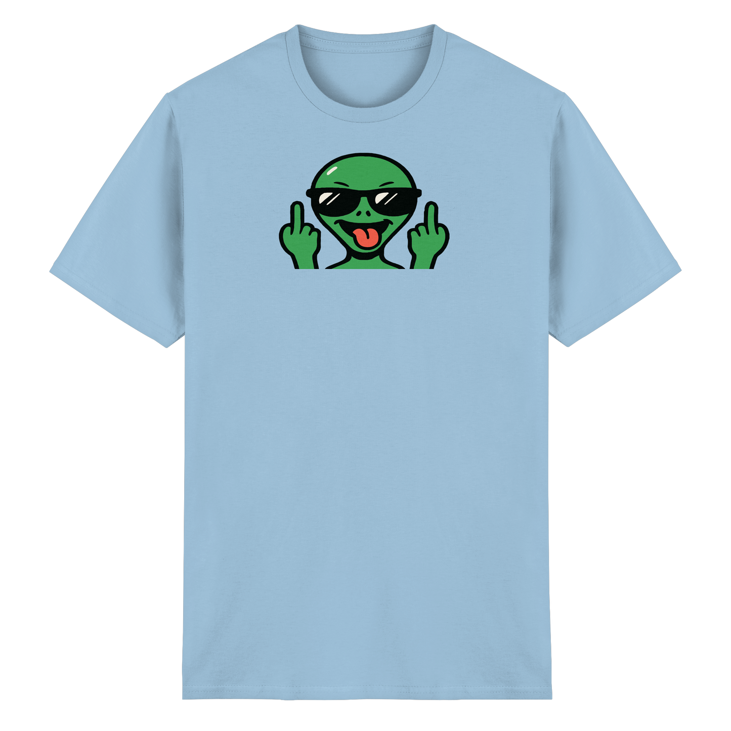 Alien mit Mittelfinger – Grüße vom Planeten Genervt - Heavy Cotton T-Shirt