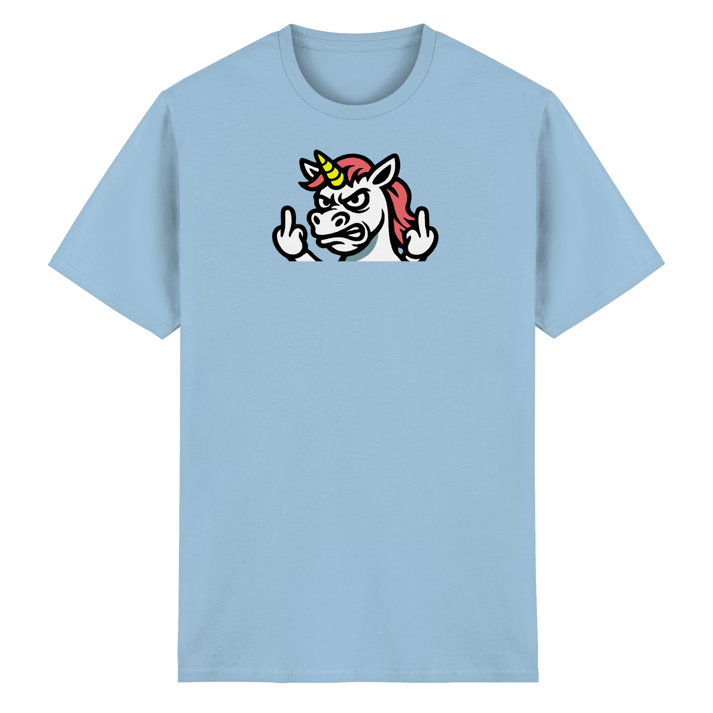 Einhorn mit Mittelfinger – Sag’s mit dem Horn - Heavy Cotton T-Shirt